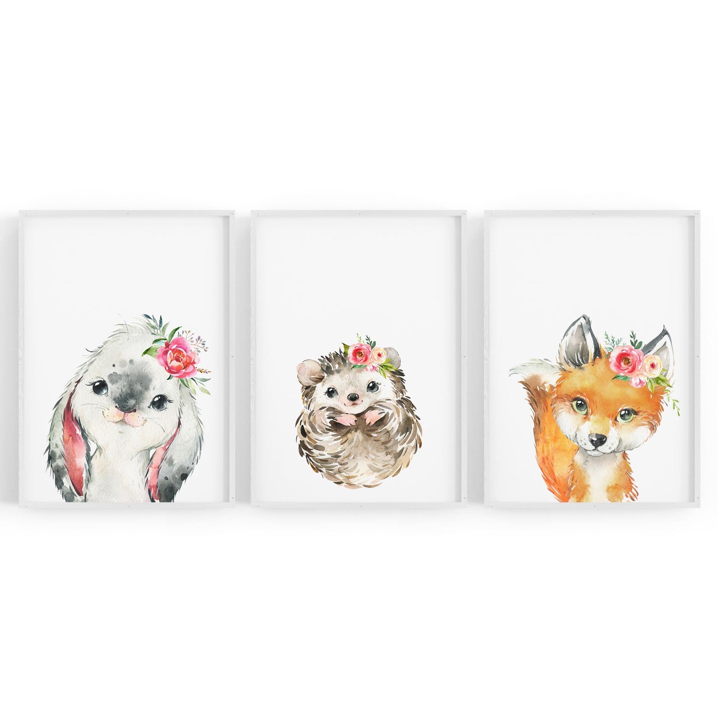 Set of Cute Baby Woodland Animals Nursery Wall Art #1 - The Affordable Art Company