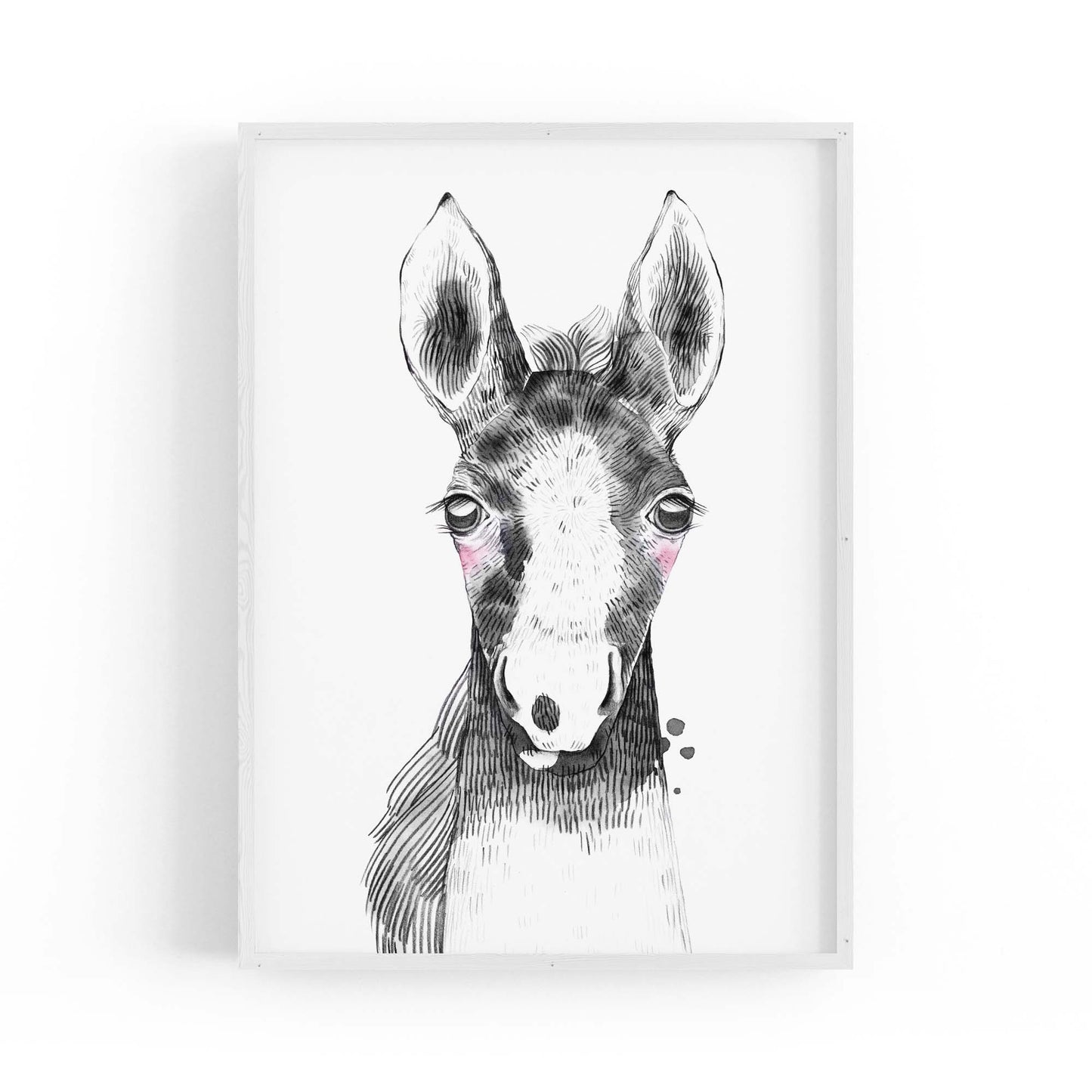 Cute Blushing Baby Horse Nursery Animal Wall Art - The Affordable Art Company