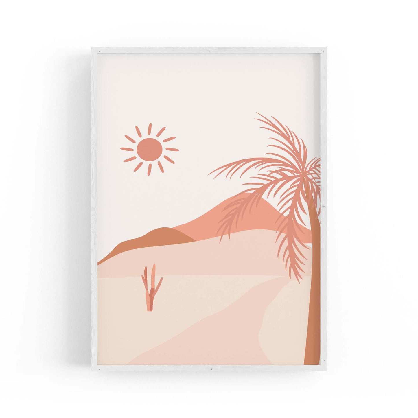 Minimal Beach Pink & Pastel Retro Wall Art - The Affordable Art Company