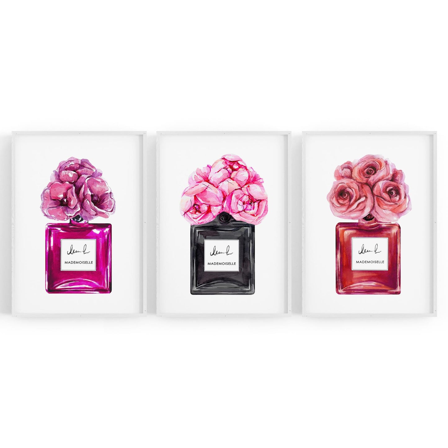 Set of Perfume Bottle Fashion Bedroom Wall Art #2 - The Affordable Art Company