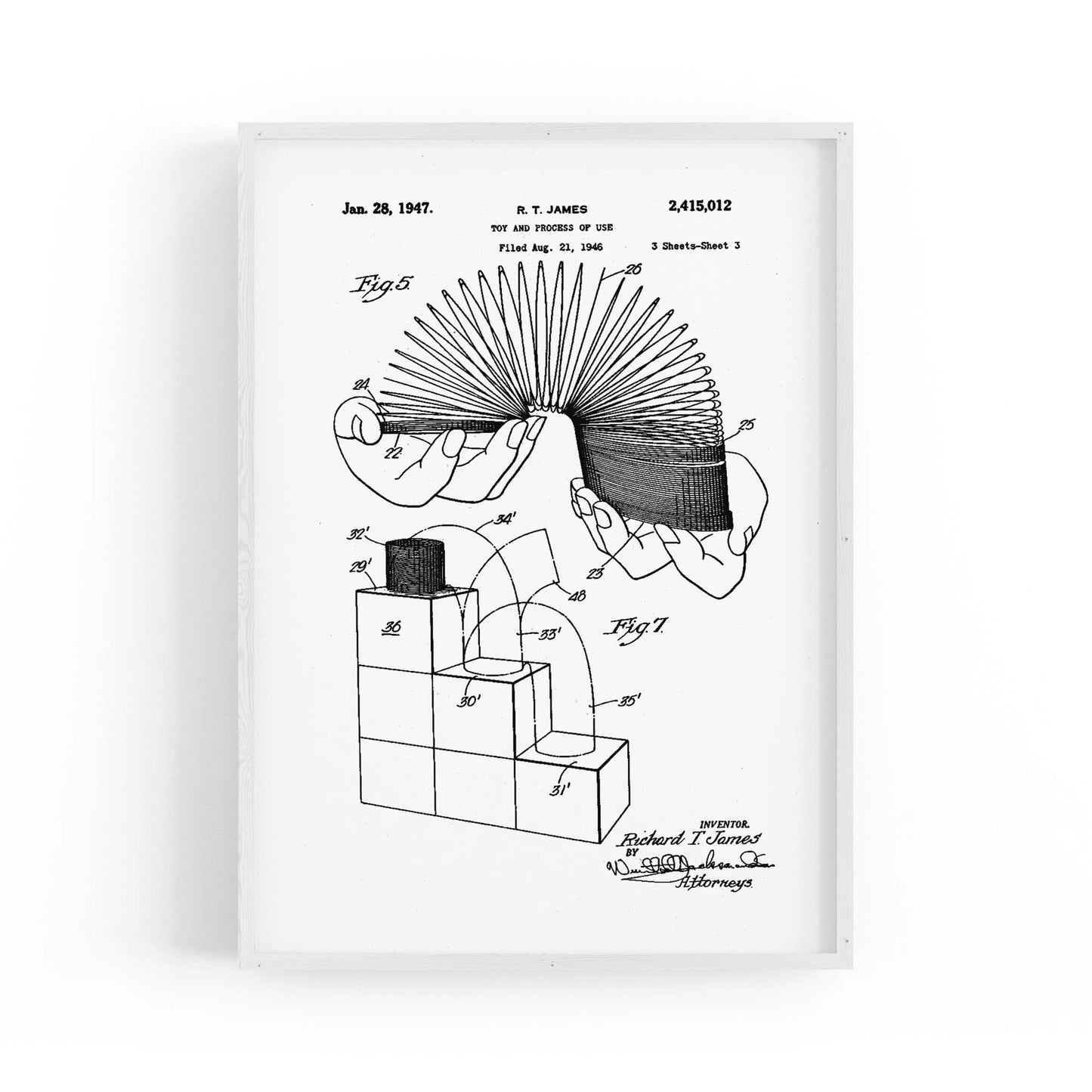 Vintage Slinky Toy Patent Wall Art #2 - The Affordable Art Company