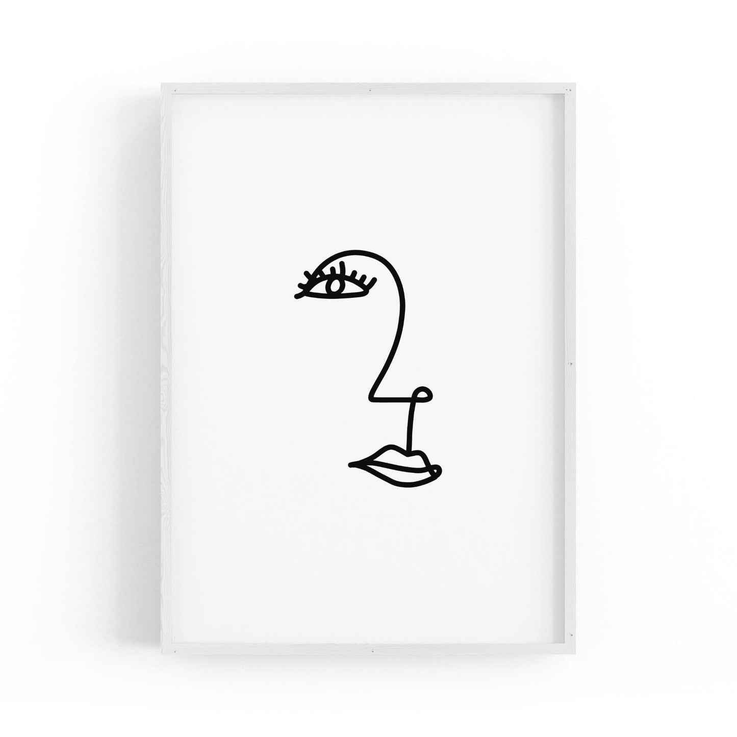 Minimal Abstract Line Face Modern Wall Art #5 - The Affordable Art Company