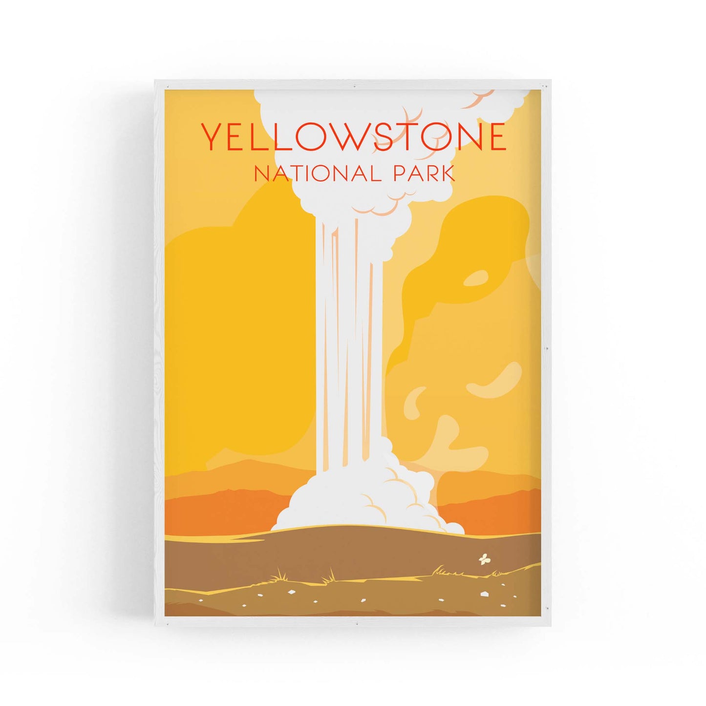 Retro Yellowstone USA Vintage Travel Wall Art - The Affordable Art Company