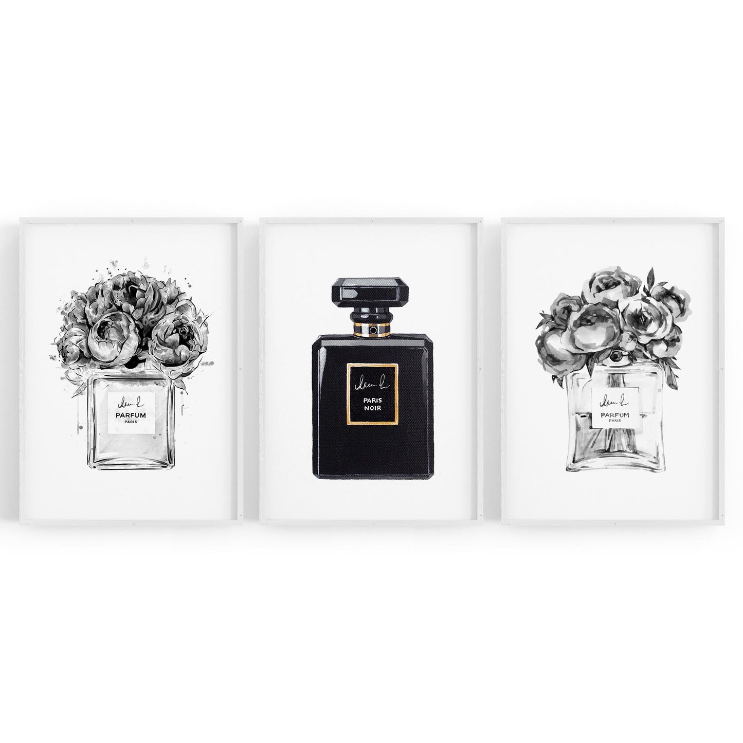 Set of Perfume Bottle Fashion Bedroom Wall Art #1 - The Affordable Art Company