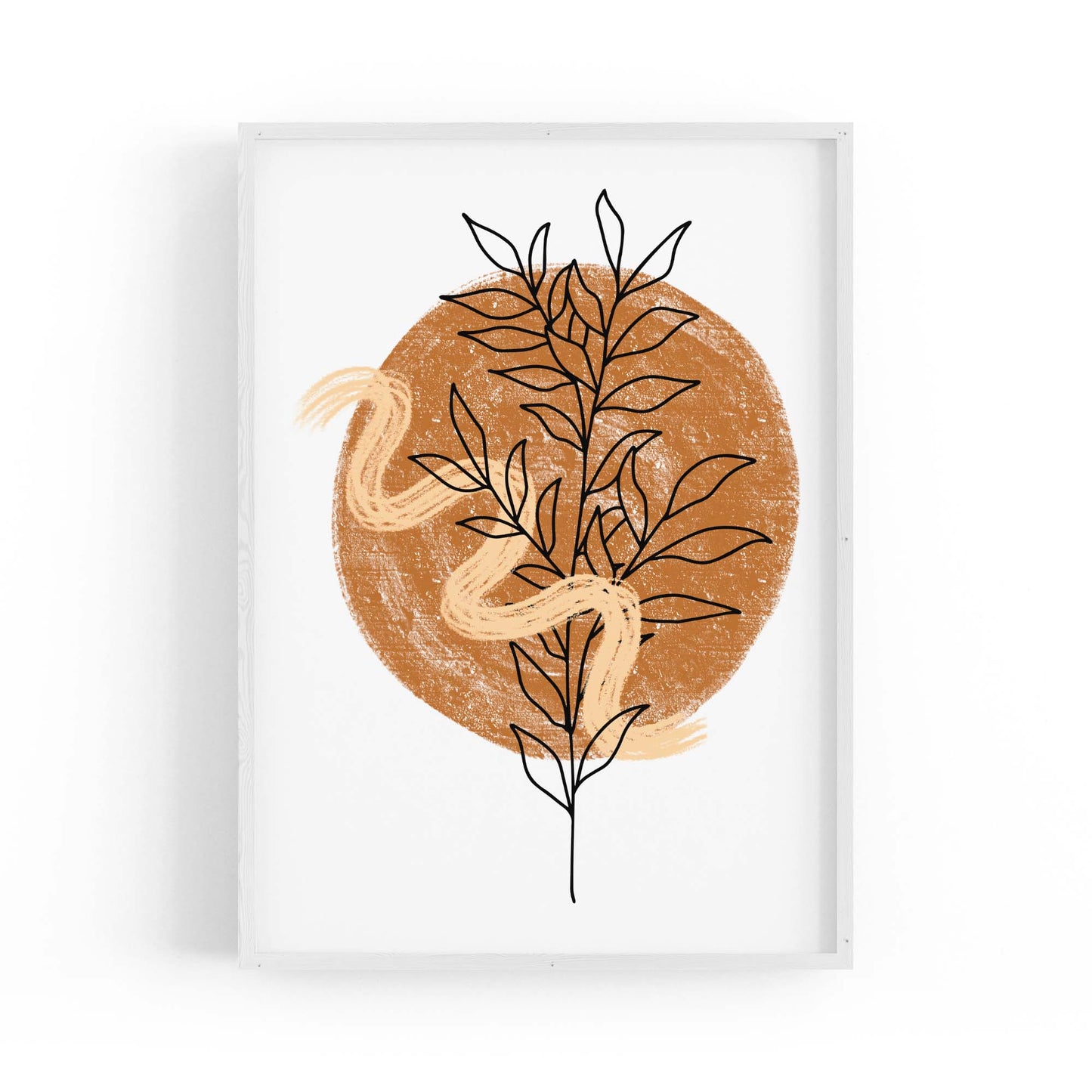 Plant Abstract Minimal Retro Drawing Wall Art #1 - The Affordable Art Company