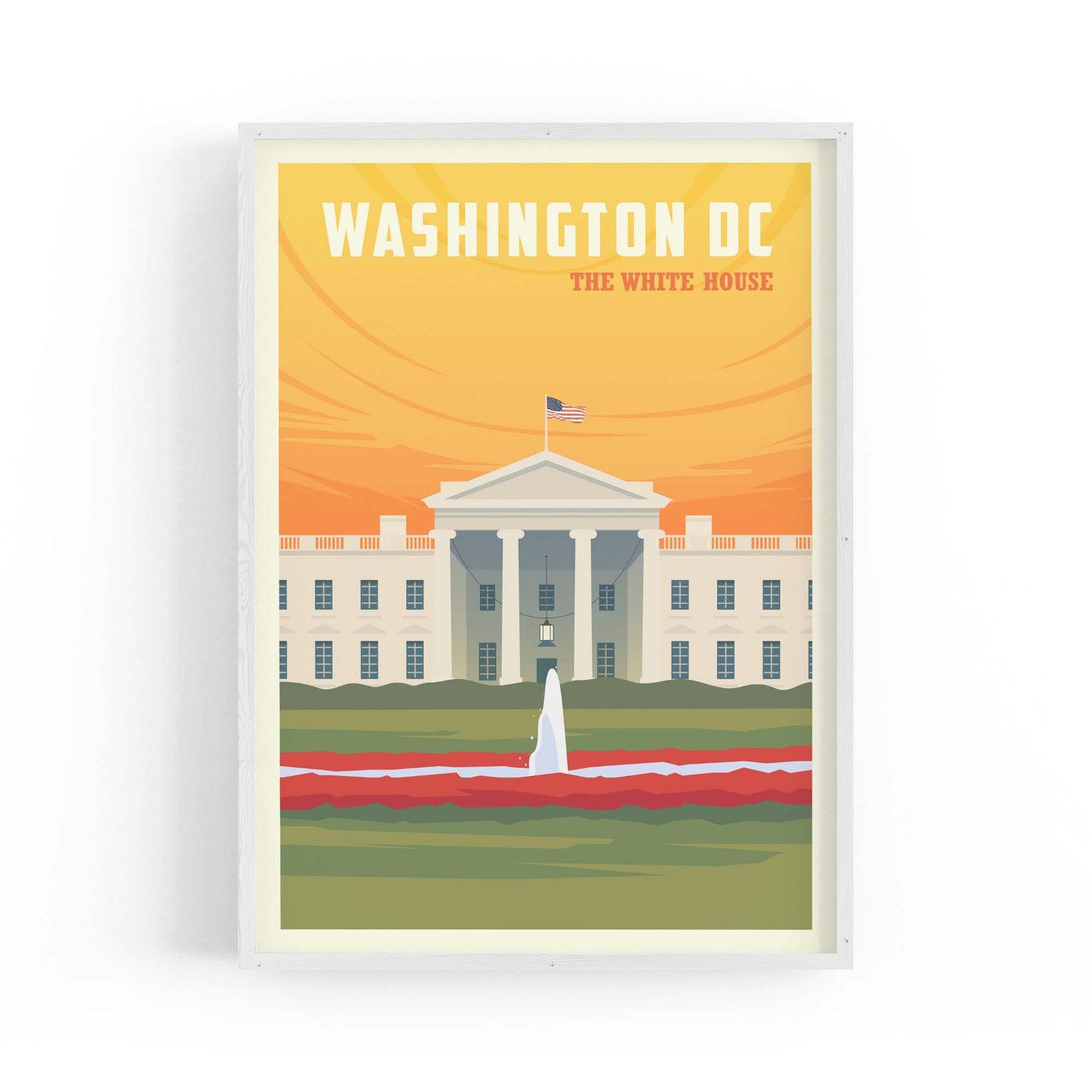 Retro Washington DC USA Vintage Travel Wall Art - The Affordable Art Company