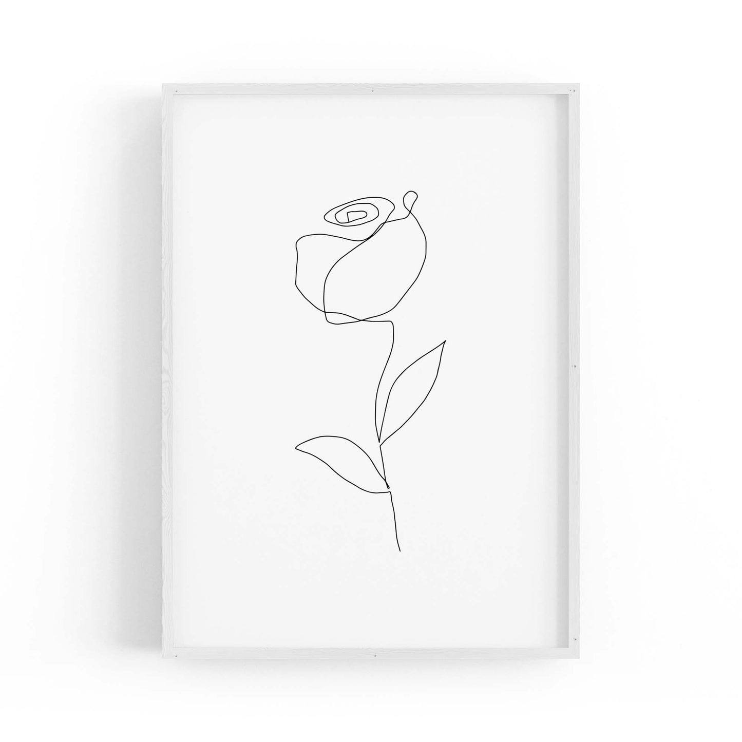 Minimal Rose Flower Line Drawing Abstract Wall Art #6 - The Affordable Art Company