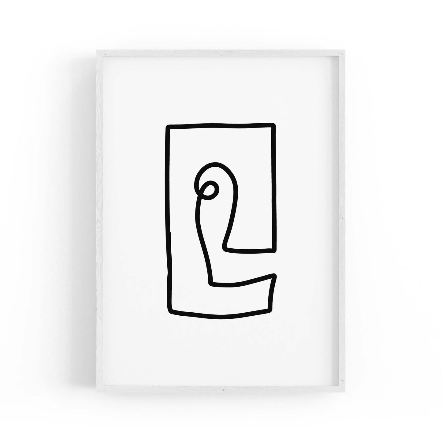 Squared Abstract Face Minimal Drawing Wall Art - The Affordable Art Company
