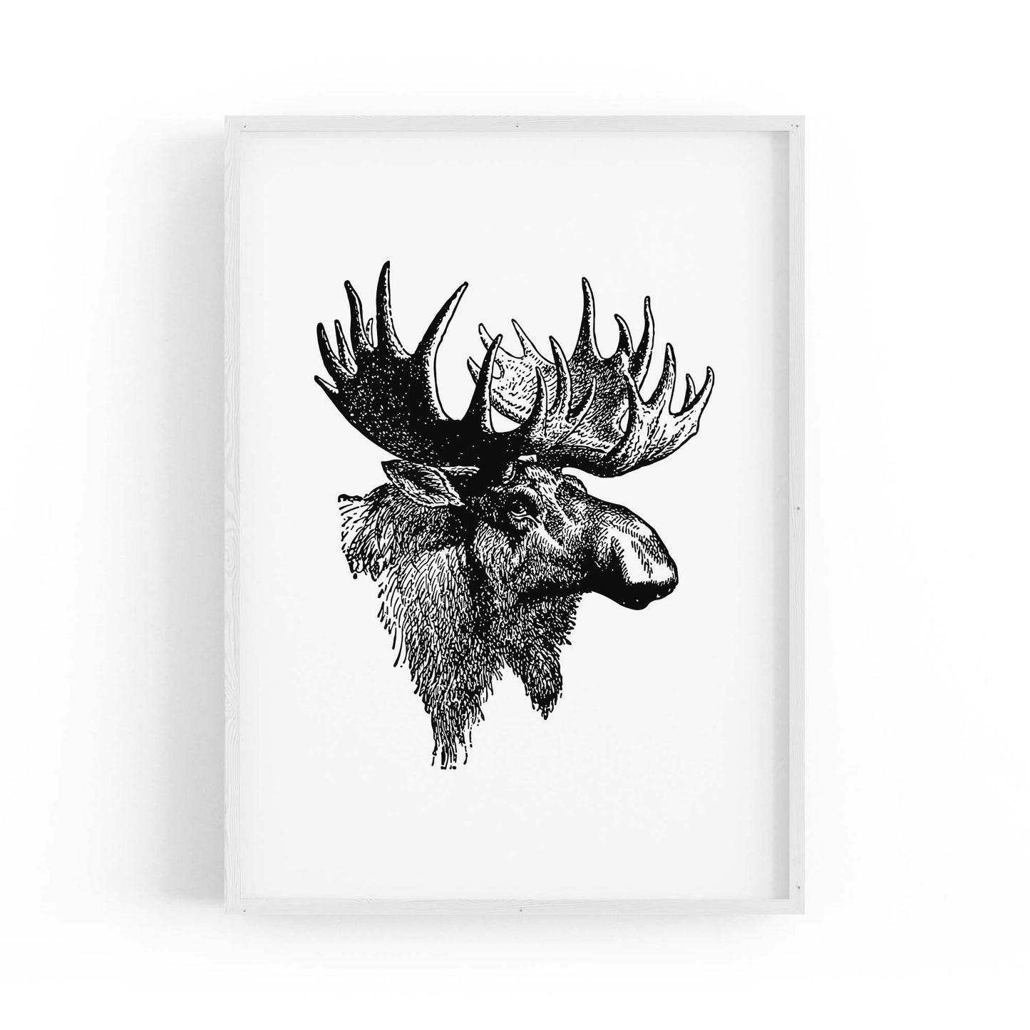 Moose Head Drawing Hunting Man Cave Wall Art #2 - The Affordable Art Company