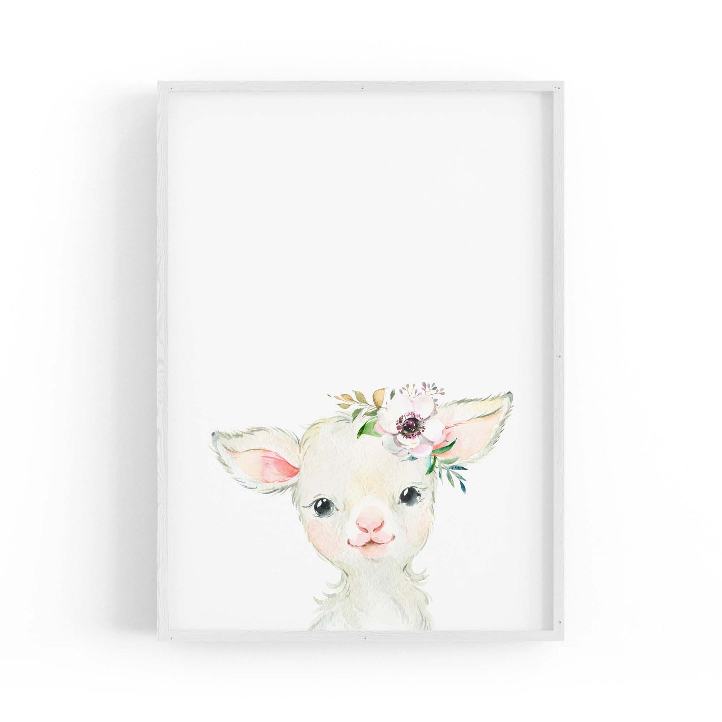 Cute Baby Lamb Nursery Animal Gift Wall Art - The Affordable Art Company