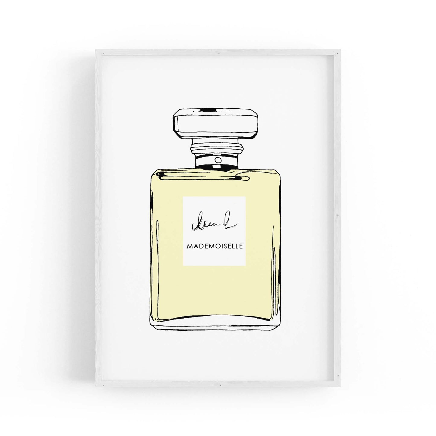 Yellow Minimal Perfume Bottle Fashion Wall Art - The Affordable Art Company