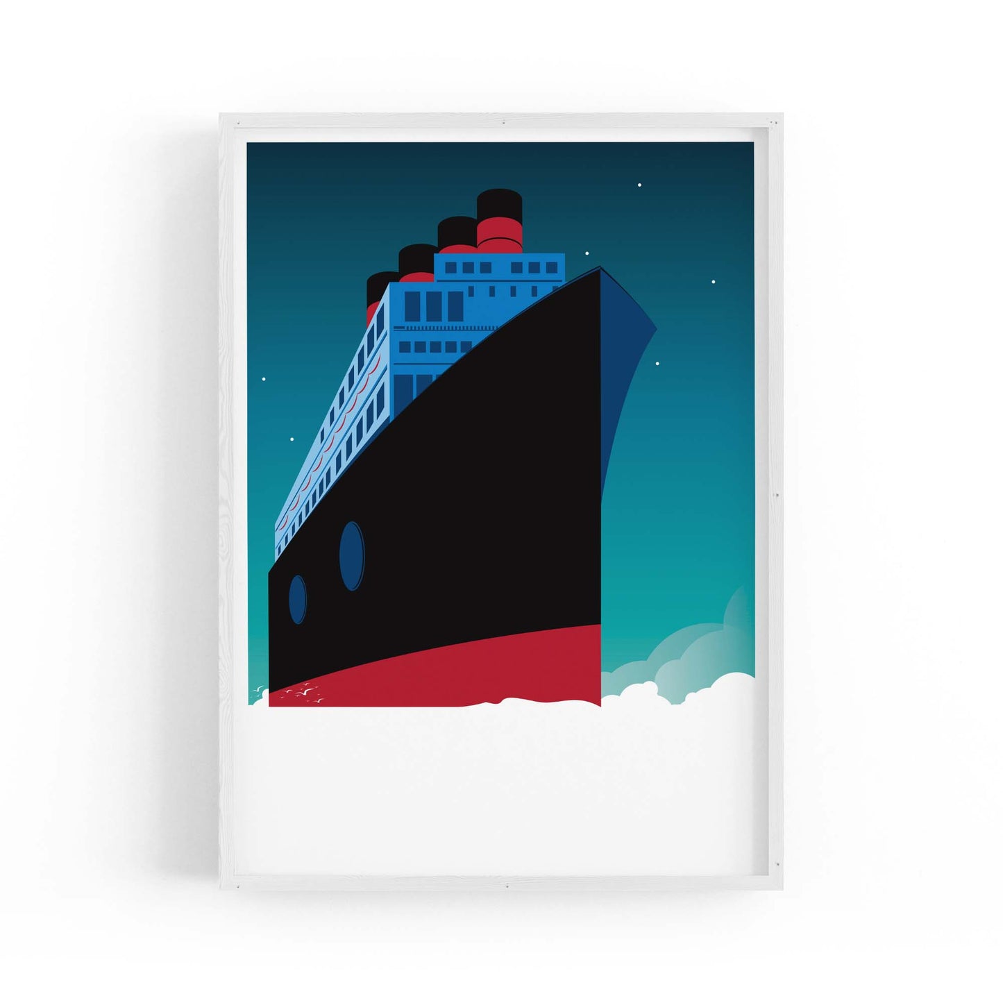 Retro Titanic Illustration Ship Wall Art - The Affordable Art Company