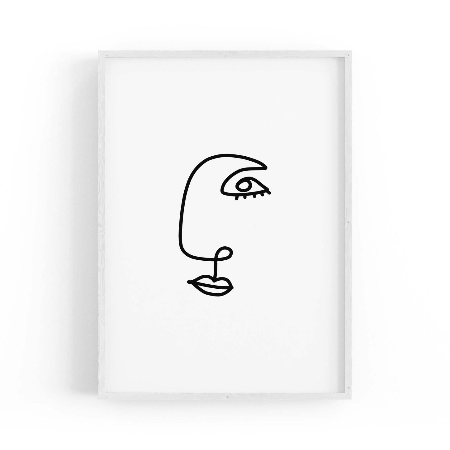 Minimal Abstract Line Face Modern Wall Art #6 - The Affordable Art Company