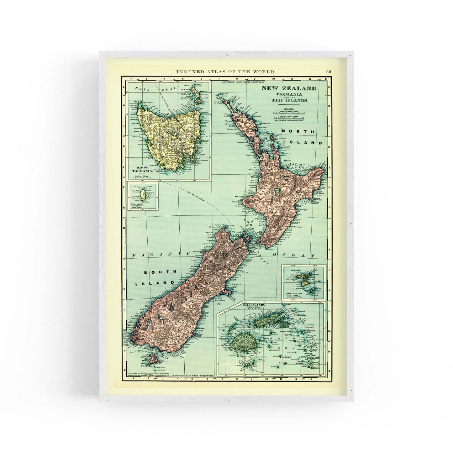 New Zealand Vintage Map Old Wall Art - The Affordable Art Company