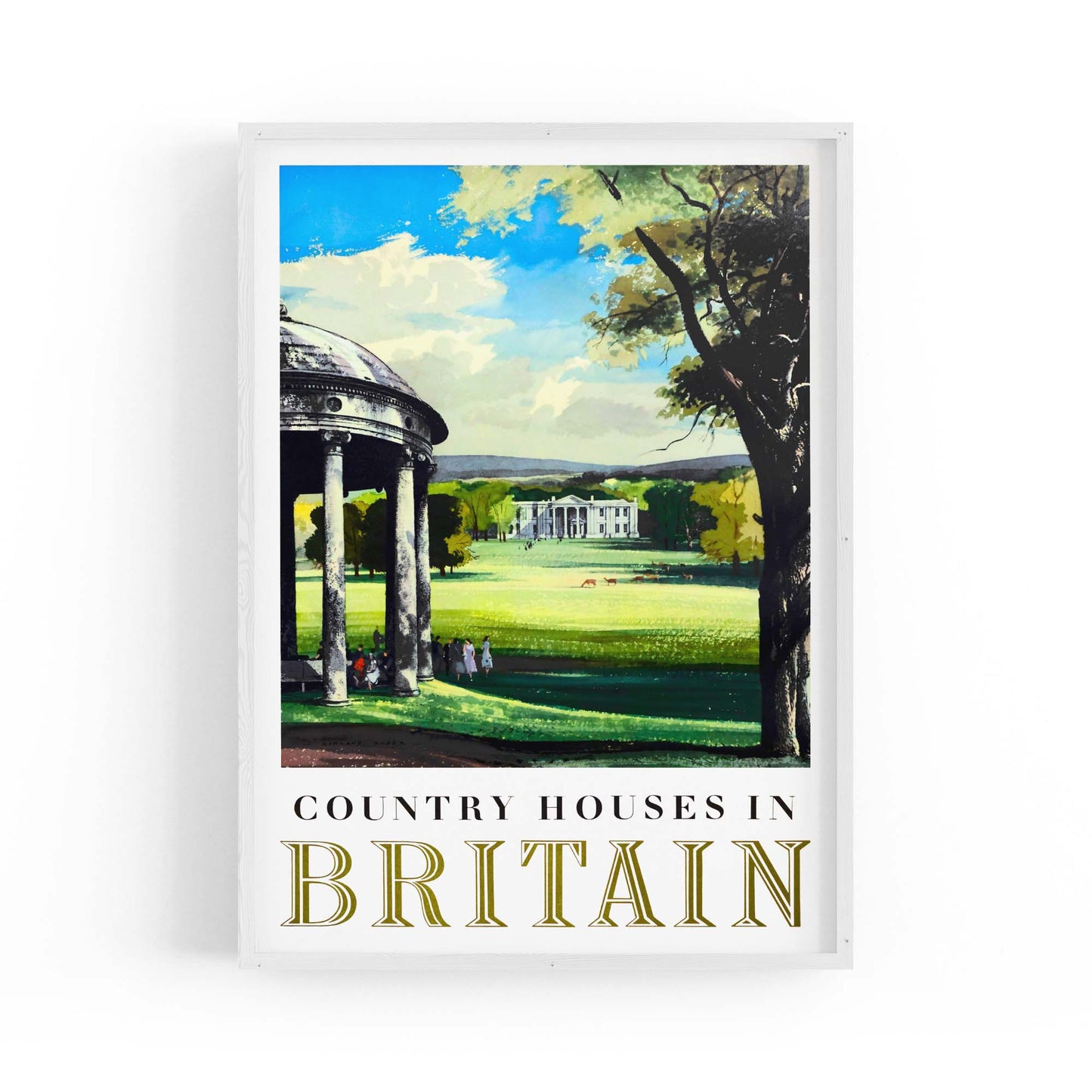 Country Houses In Britain Vintage Travel Advert Wall Art - The Affordable Art Company