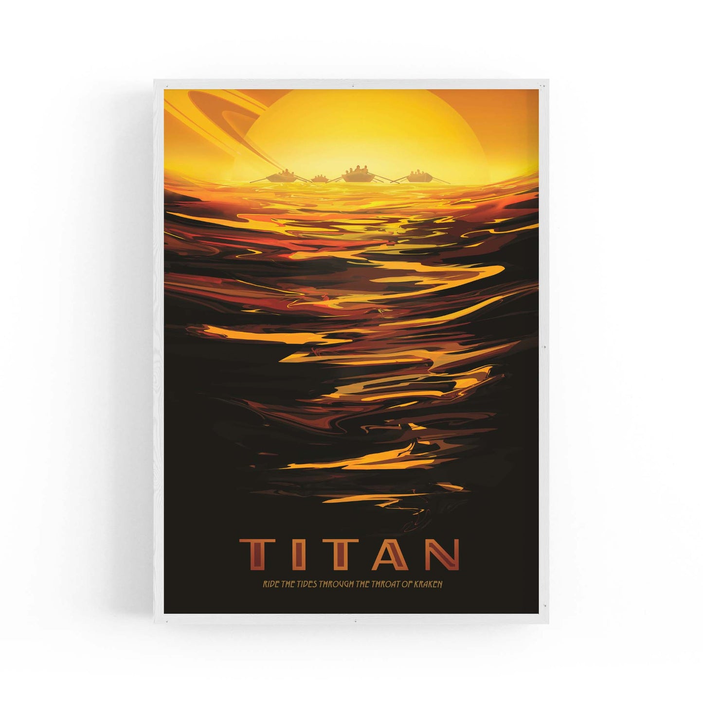 Retro Titan Moon Space NASA Science Wall Art - The Affordable Art Company