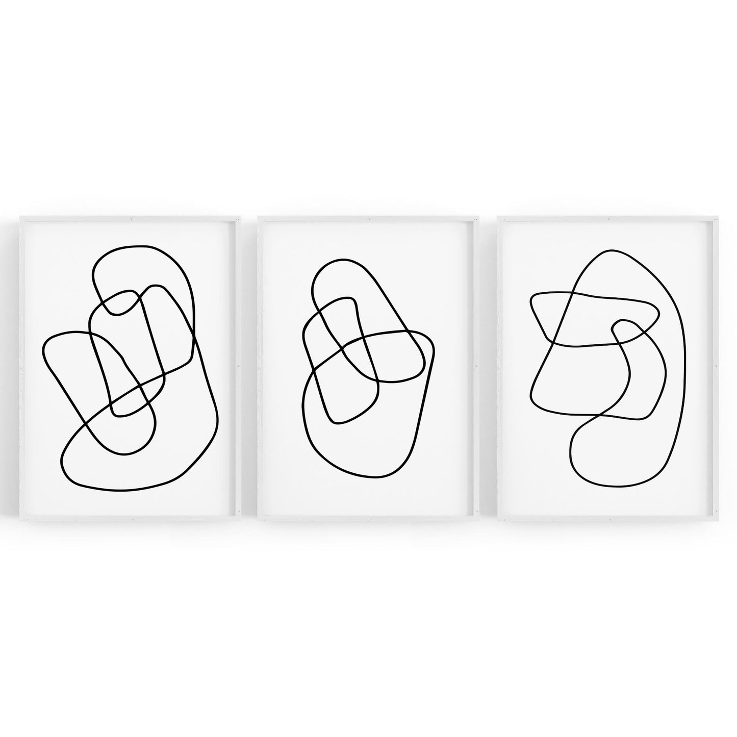 Set of Abstract Line Drawing Minimal Shape Wall Art #1 - The Affordable Art Company