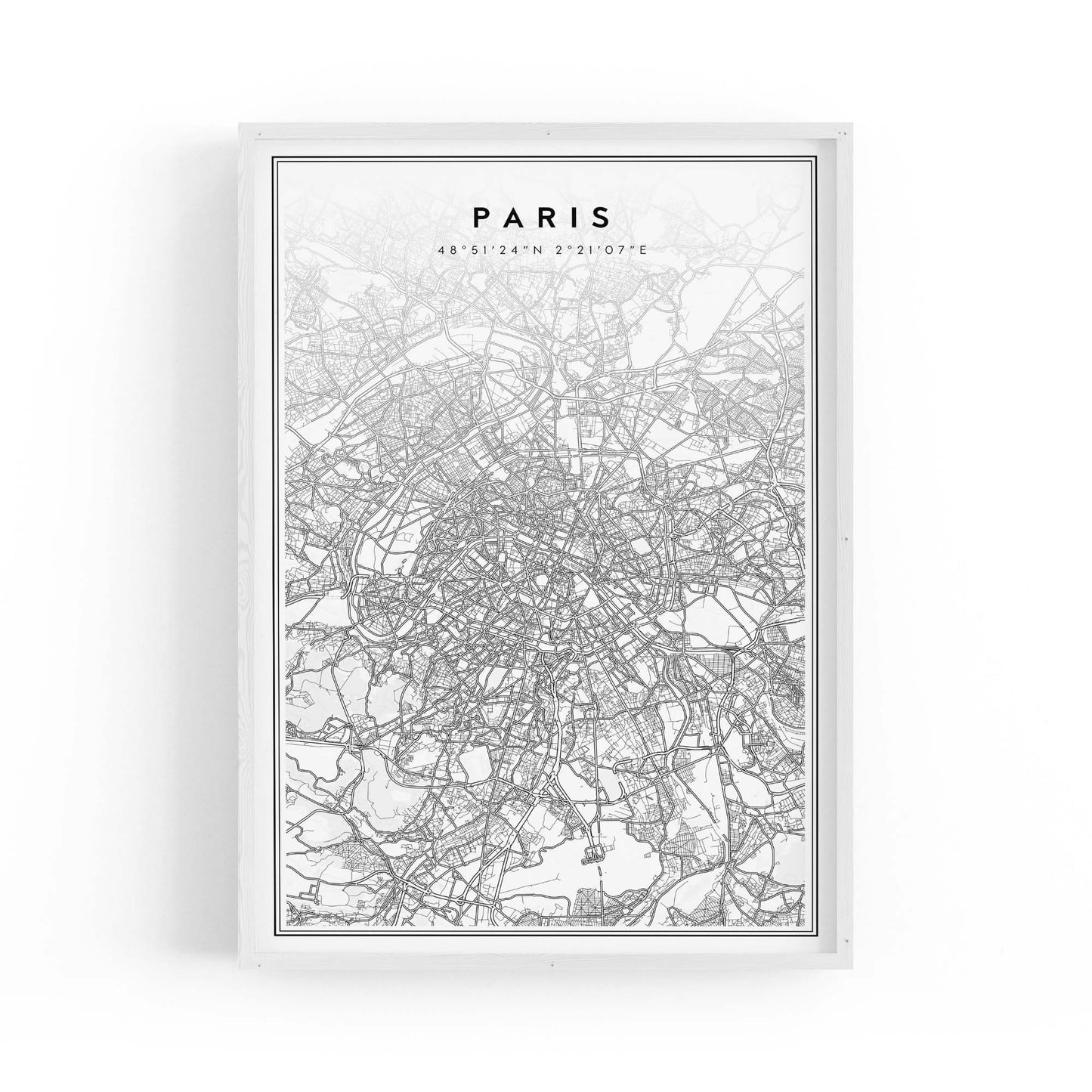 Paris France Minimal Map Travel Wall Art - The Affordable Art Company