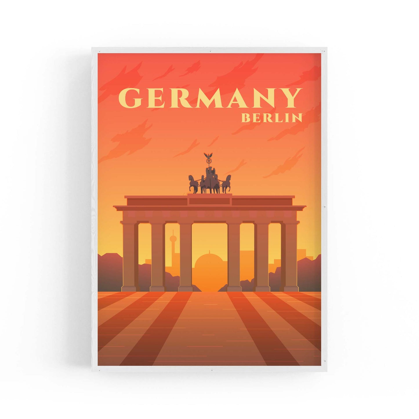 Retro Berlin Germany Travel Vintage Wall Art - The Affordable Art Company