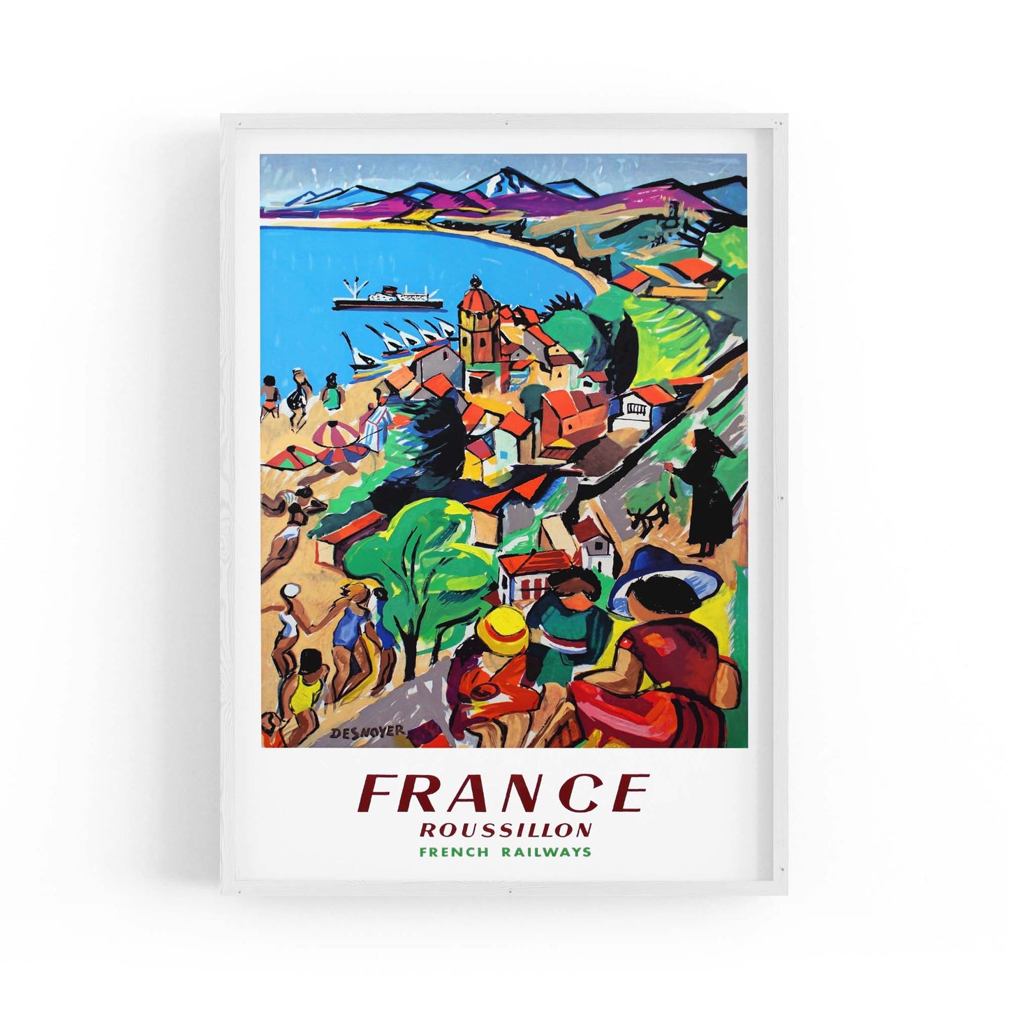Roussillon France Vintage Travel Advert Wall Art - The Affordable Art Company