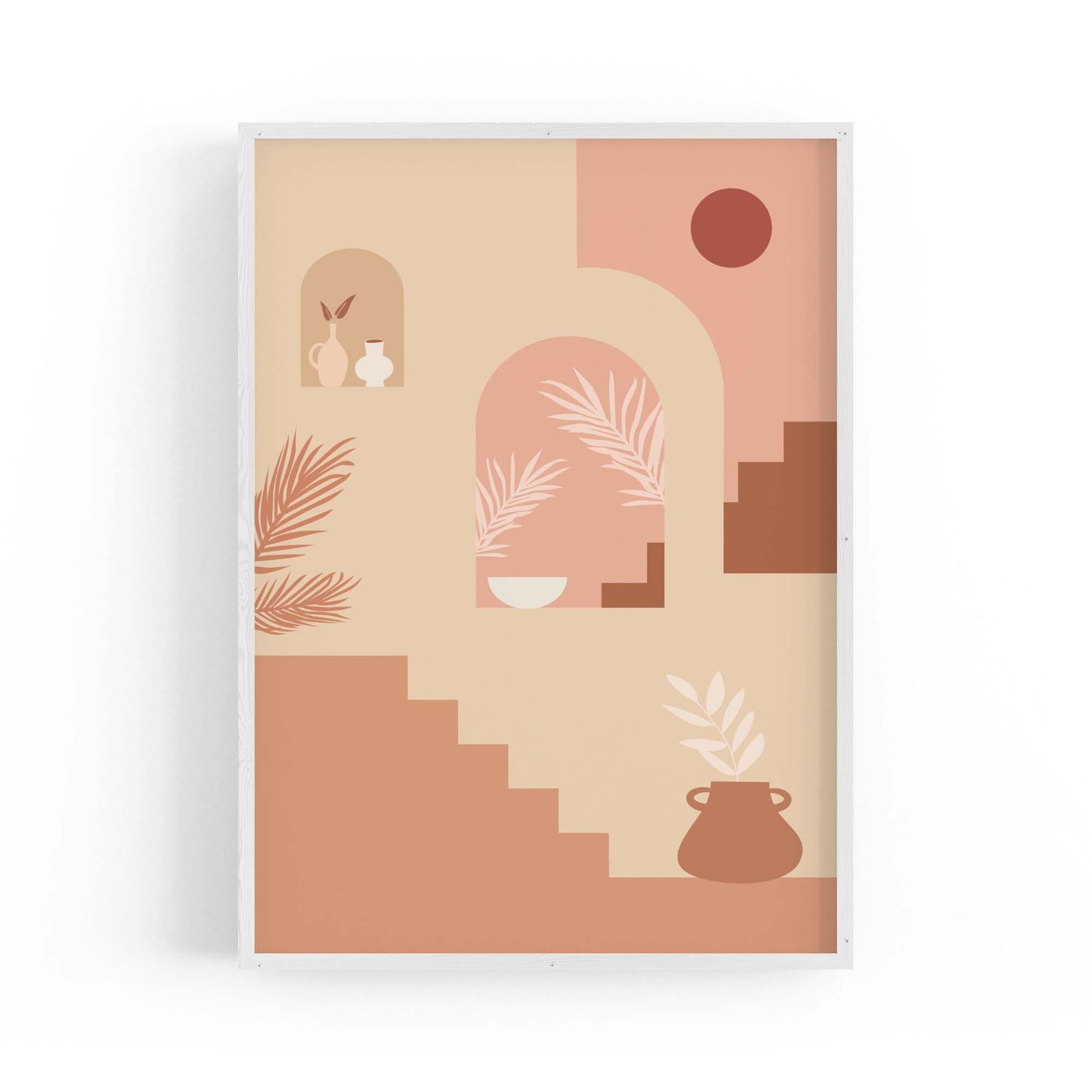 Abstract Terracotta Minimal Home Decor Wall Art - The Affordable Art Company