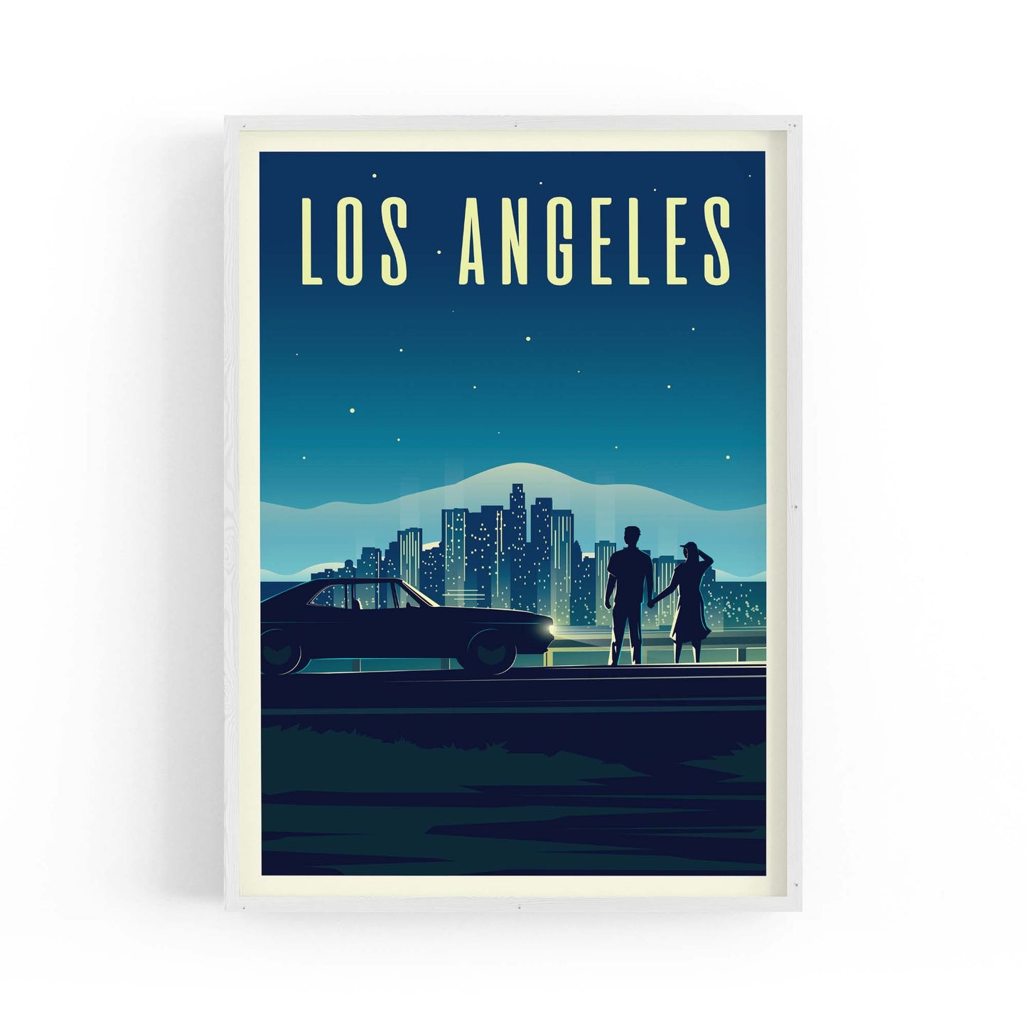 Retro Los Angeles California Travel Vintage Wall Art - The Affordable Art Company