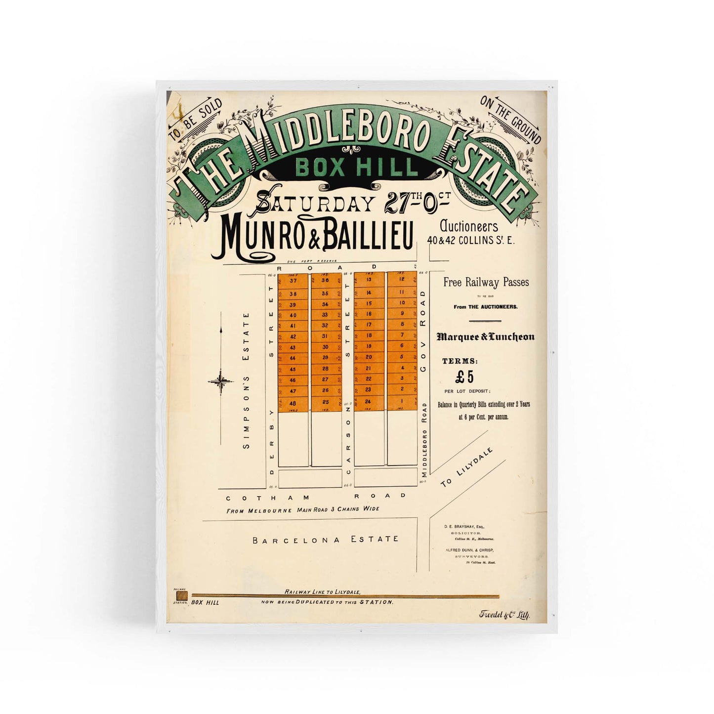 Box Hill Melbourne Vintage Real Estate Advert Art - The Affordable Art Company