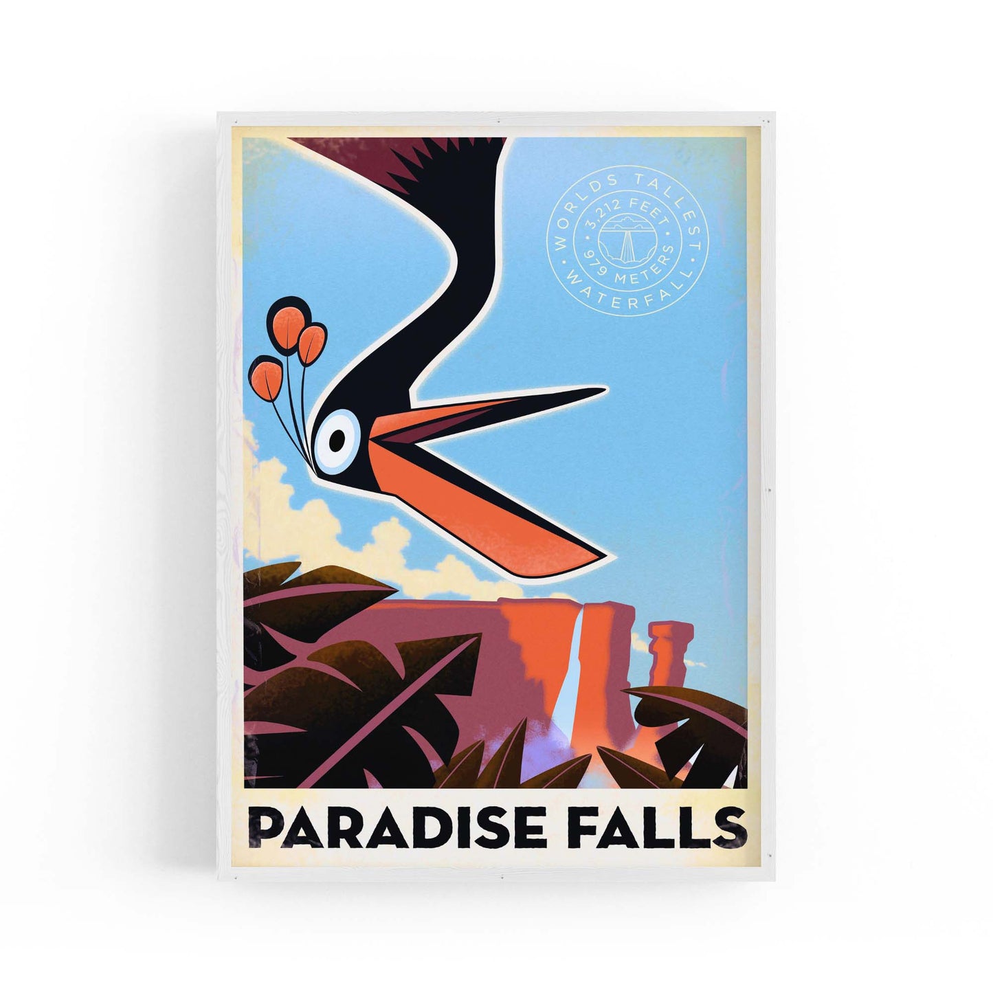 Paradise Falls, Venezuela Vintage Travel Wall Art - The Affordable Art Company