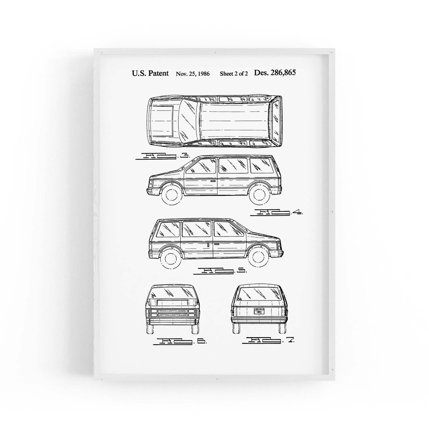 Vintage Minivan Patent Garage Wall Art #2 - The Affordable Art Company