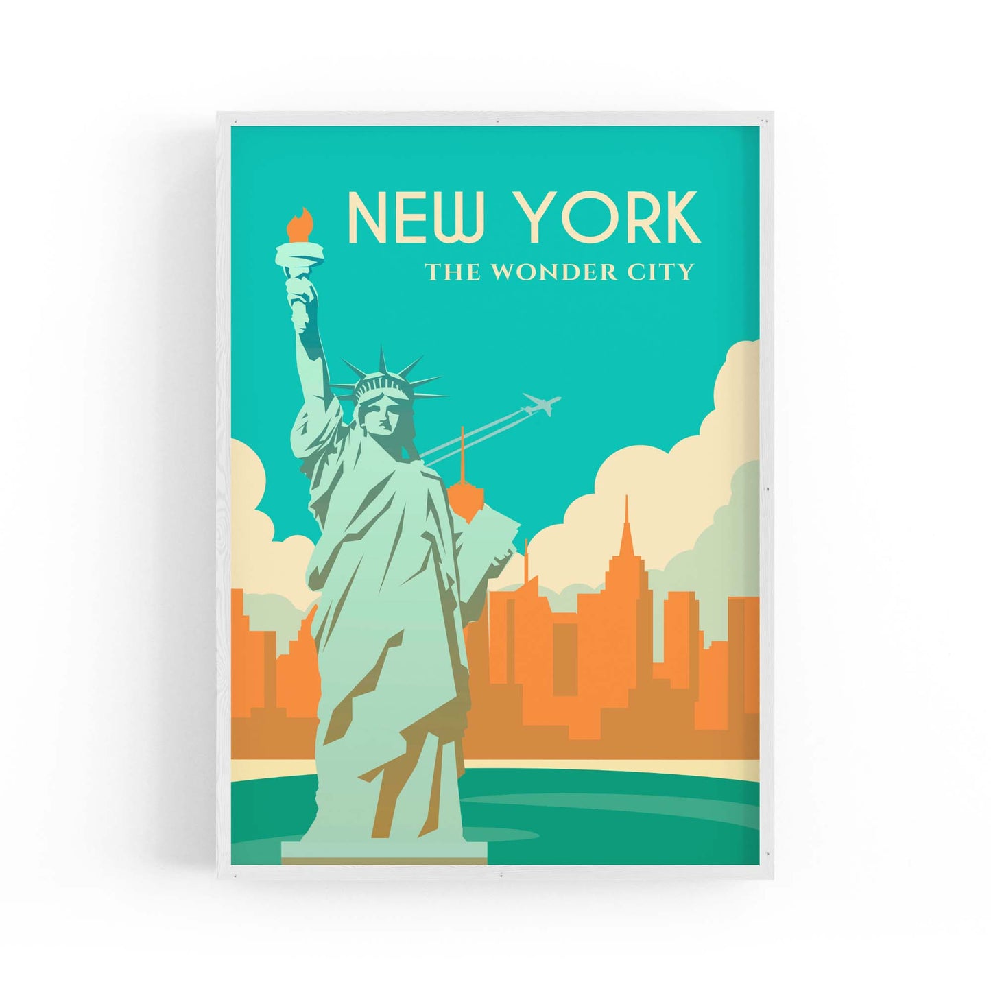 Retro New York USA Vintage Travel Wall Art - The Affordable Art Company