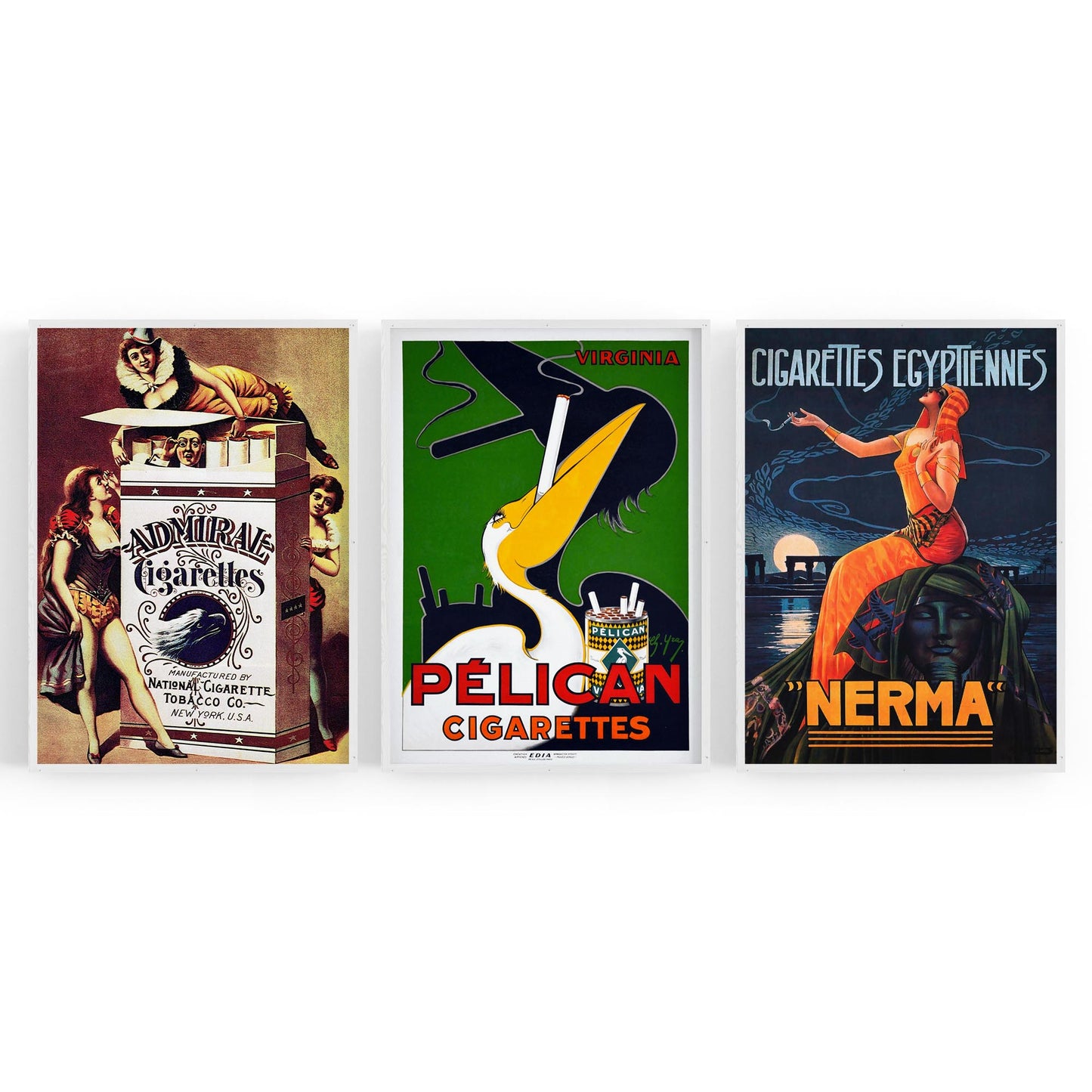 Set of Vintage Cigarette Adverts Wall Art - The Affordable Art Company