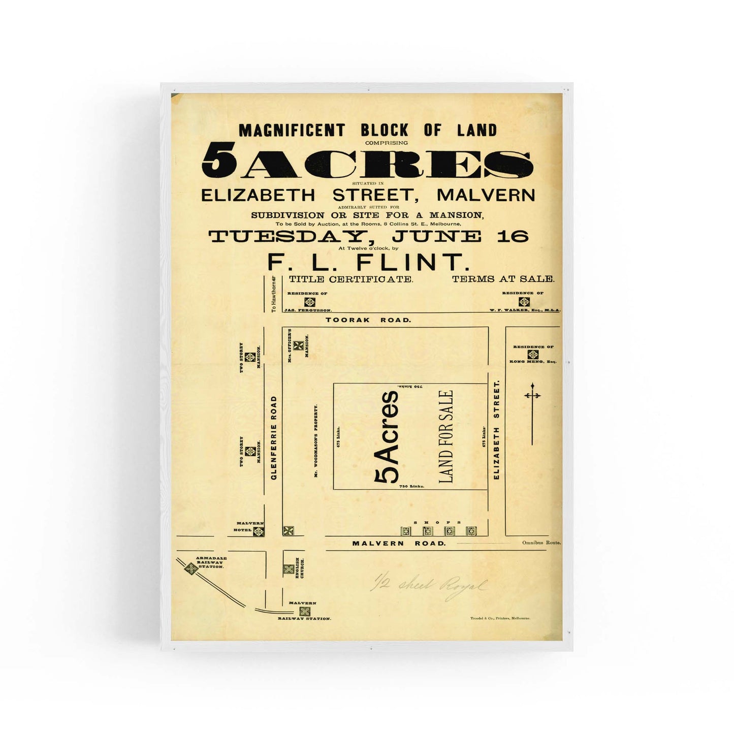 Malvern Melbourne Vintage Real Estate Advert Art #5 - The Affordable Art Company