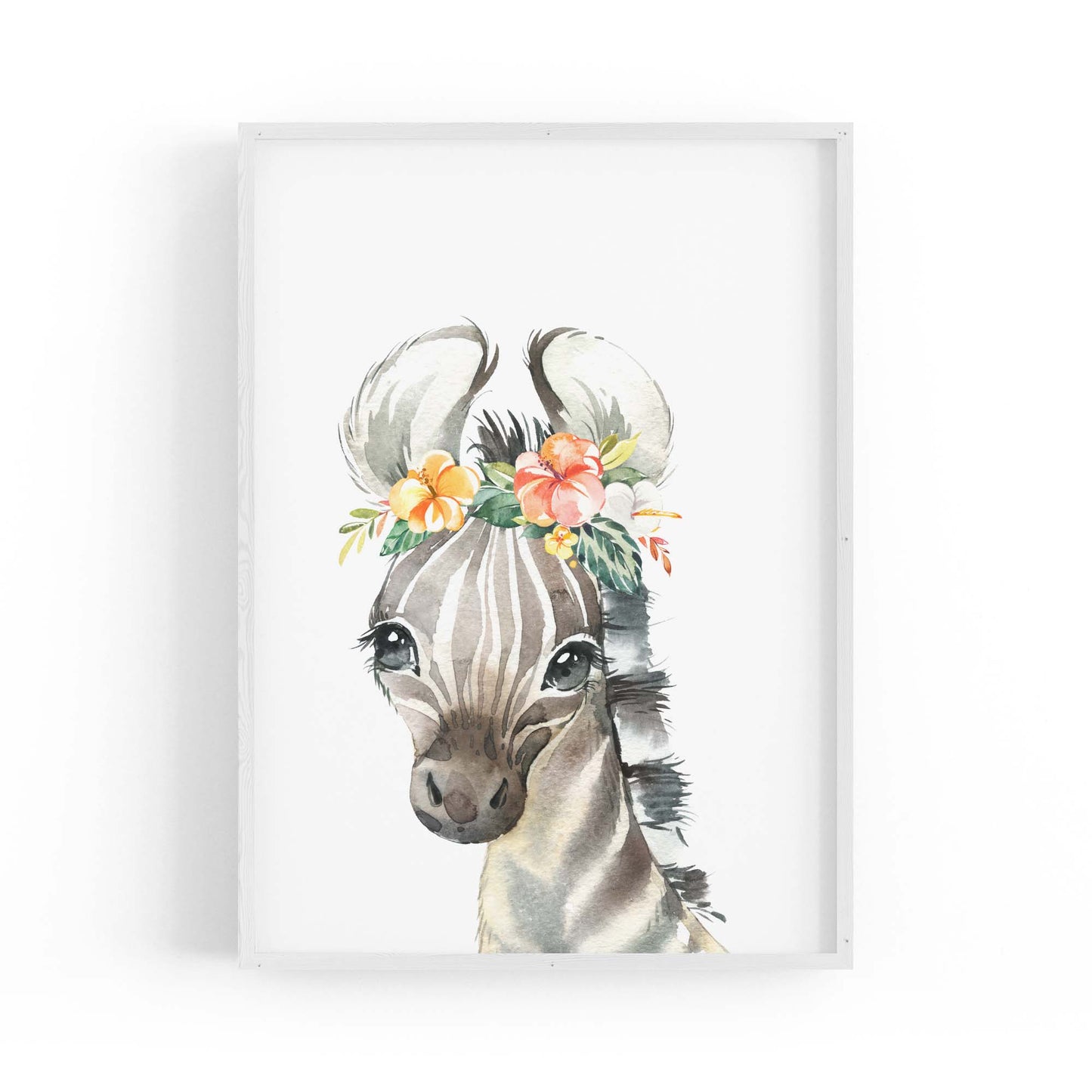 Cute Baby Zebra Nursery Animal Gift Wall Art - The Affordable Art Company