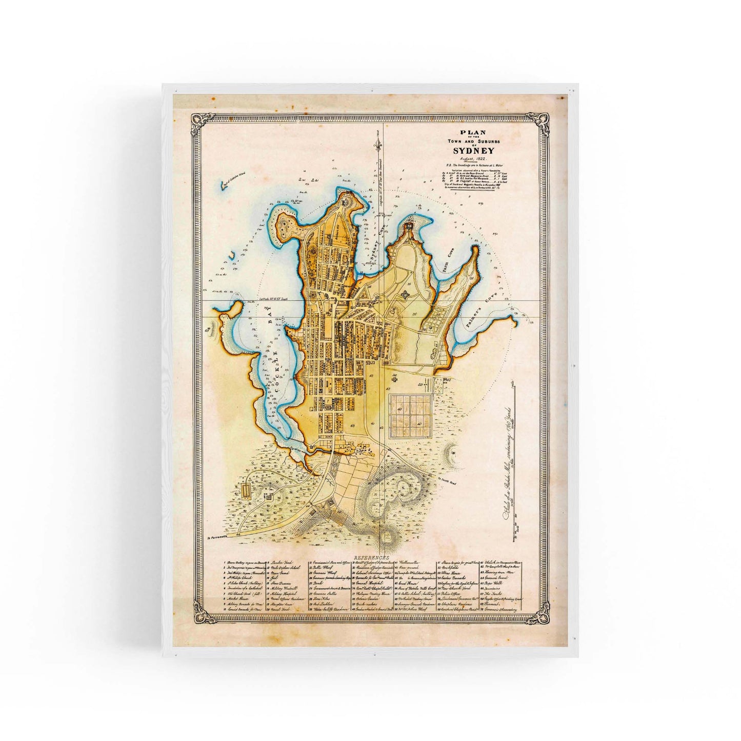 Sydney Vintage Map Australian Old Wall Art #4 - The Affordable Art Company