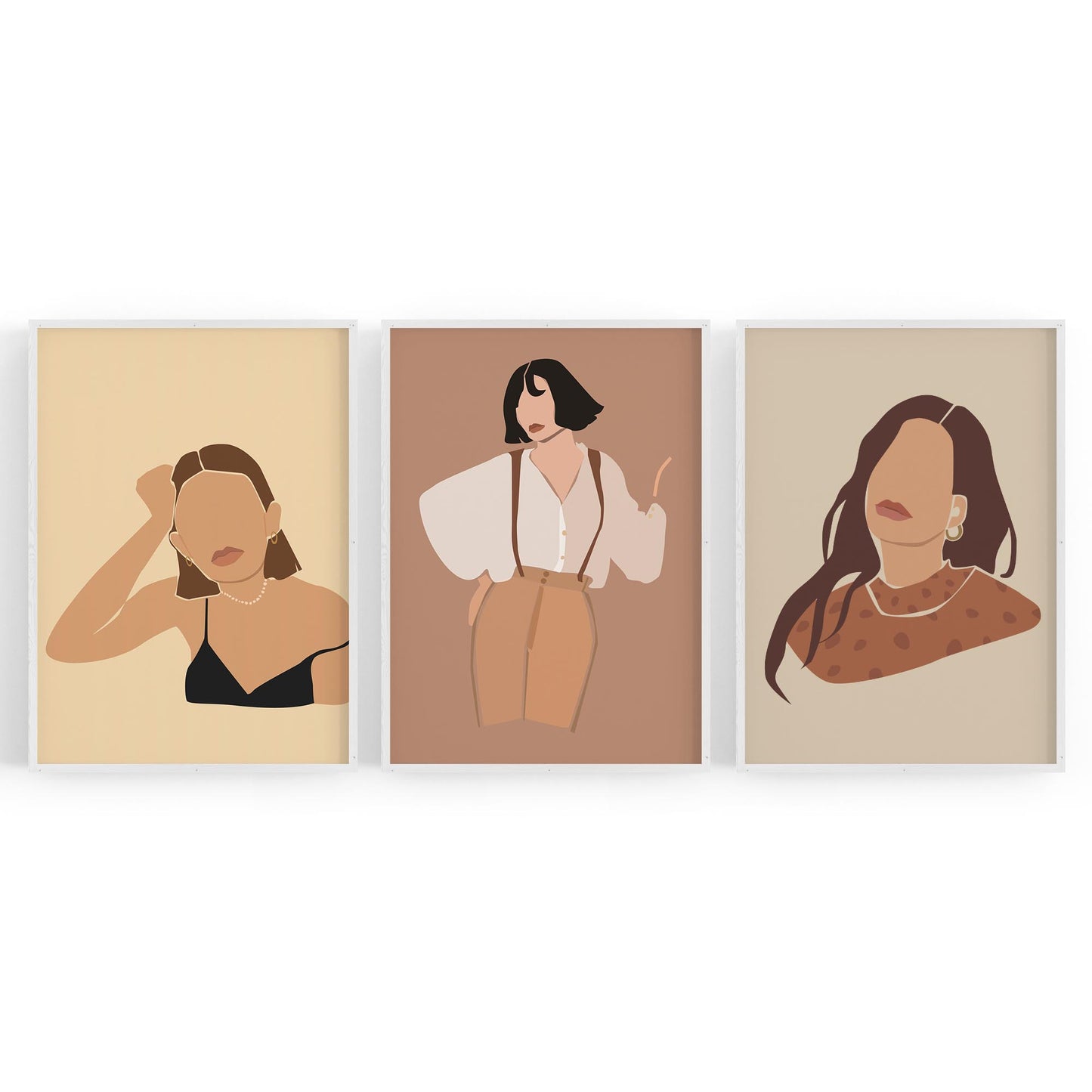 Set of Retro Fashion Minimal Bedroom Wall Art - The Affordable Art Company