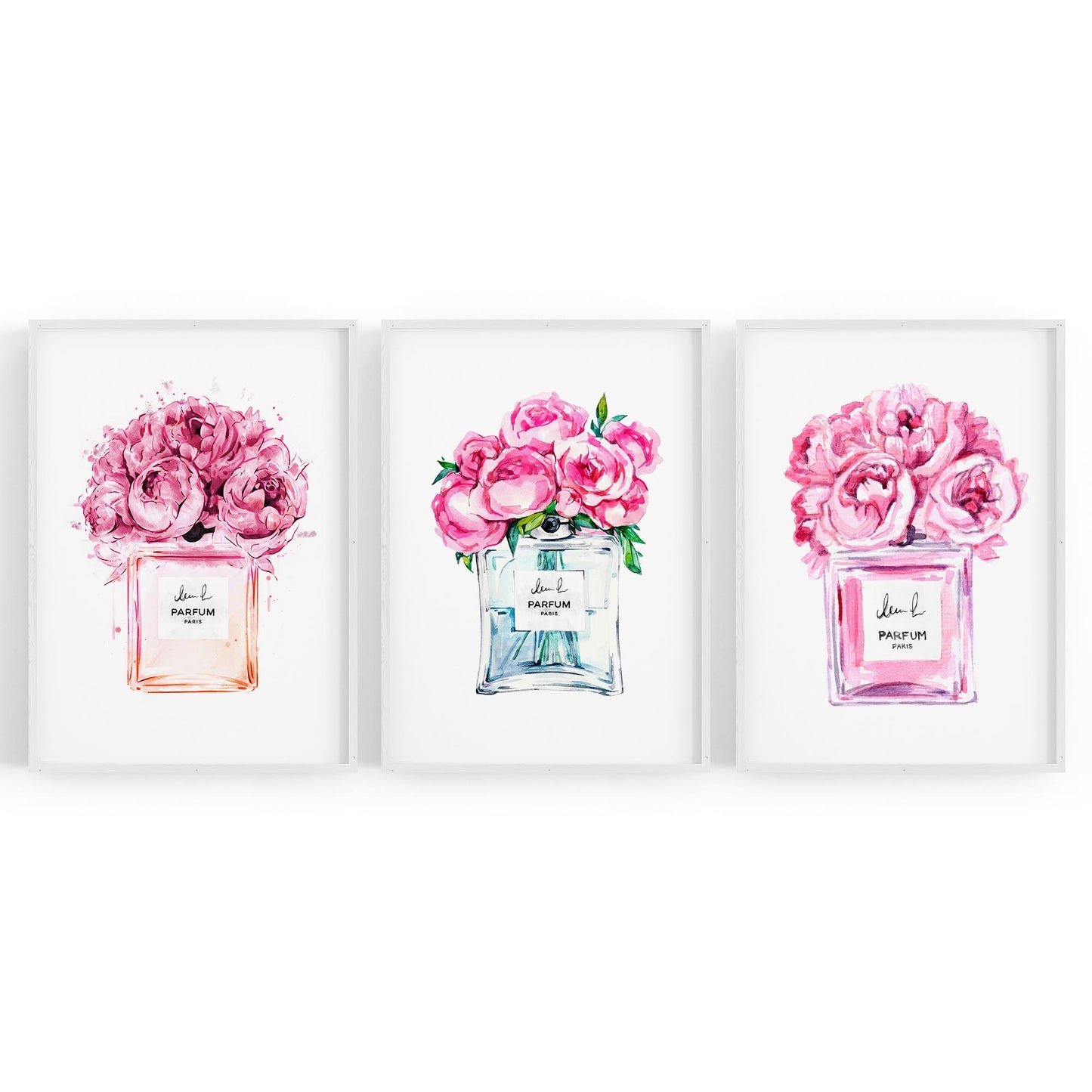 Set of Perfume Bottle Fashion Bedroom Wall Art #6 - The Affordable Art Company