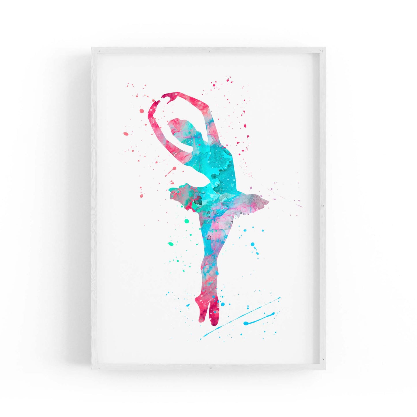 Blue & Pink Ballerina Girls Bedroom Ballet Wall Art - The Affordable Art Company