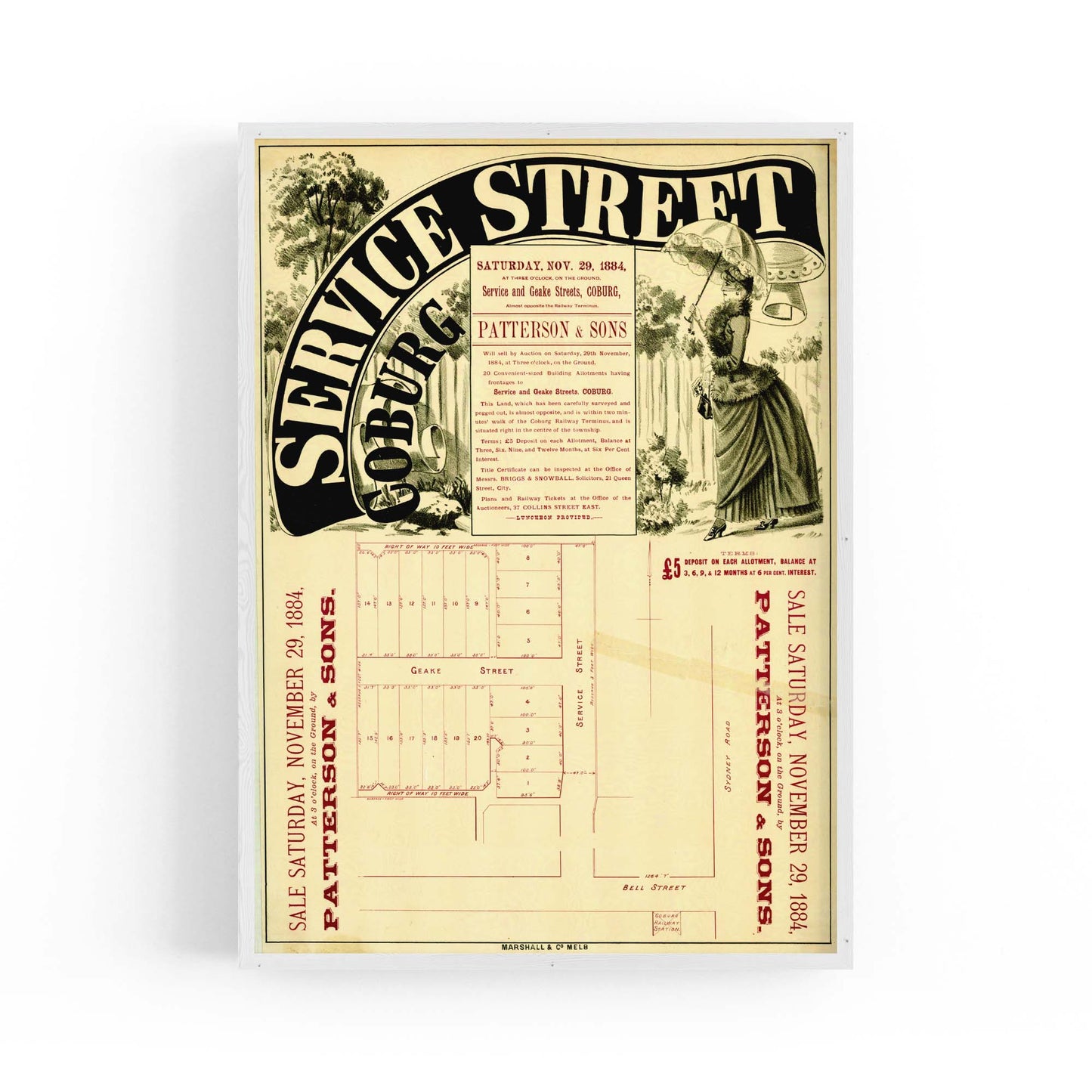 Coburg Melbourne Vintage Real Estate Advert Art #2 - The Affordable Art Company