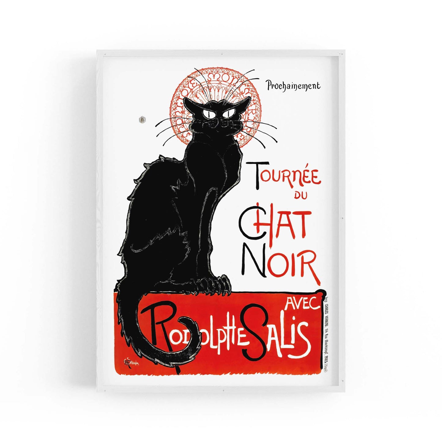 French Chat Noir Black Cat Vintage Advert Wall Art - The Affordable Art Company