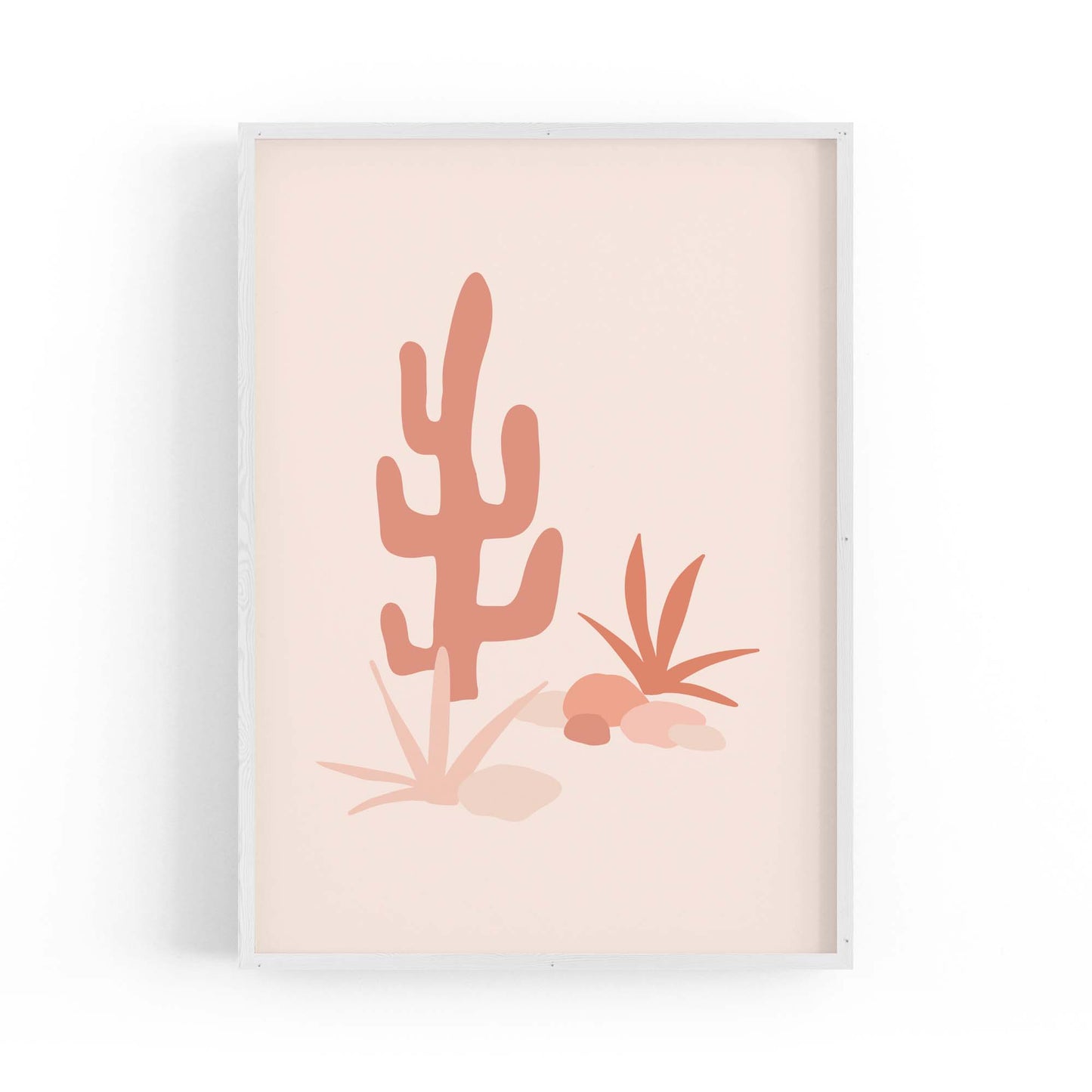 Minimal Cactus Retro Landscape Desert Wall Art #2 - The Affordable Art Company