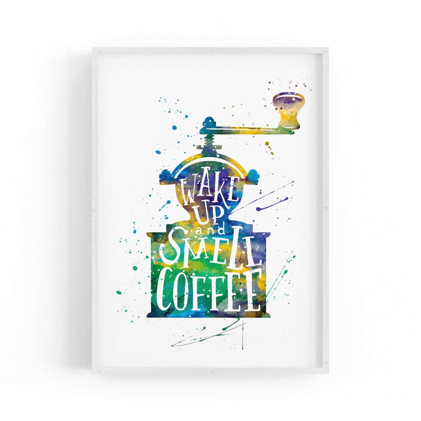 "Wake Up" Cafe Coffee Kitchen Morning Wall Art - The Affordable Art Company