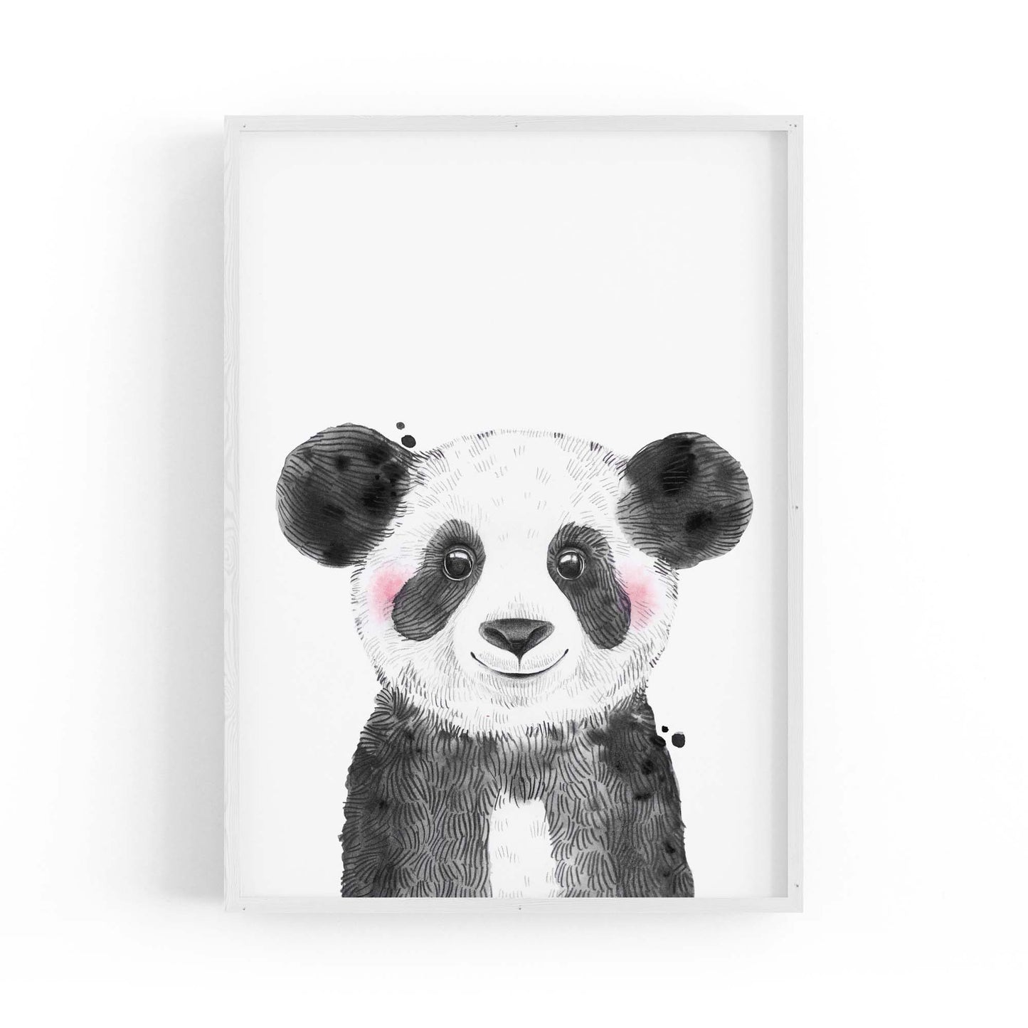 Cute Blushing Baby Panda Nursery Animal Wall Art - The Affordable Art Company