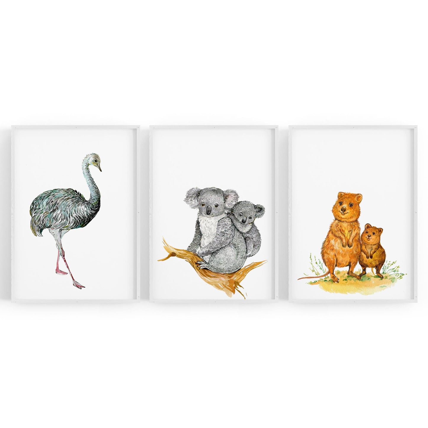 Set of Australian Animals Nursery Cute Wall Art #1 - The Affordable Art Company