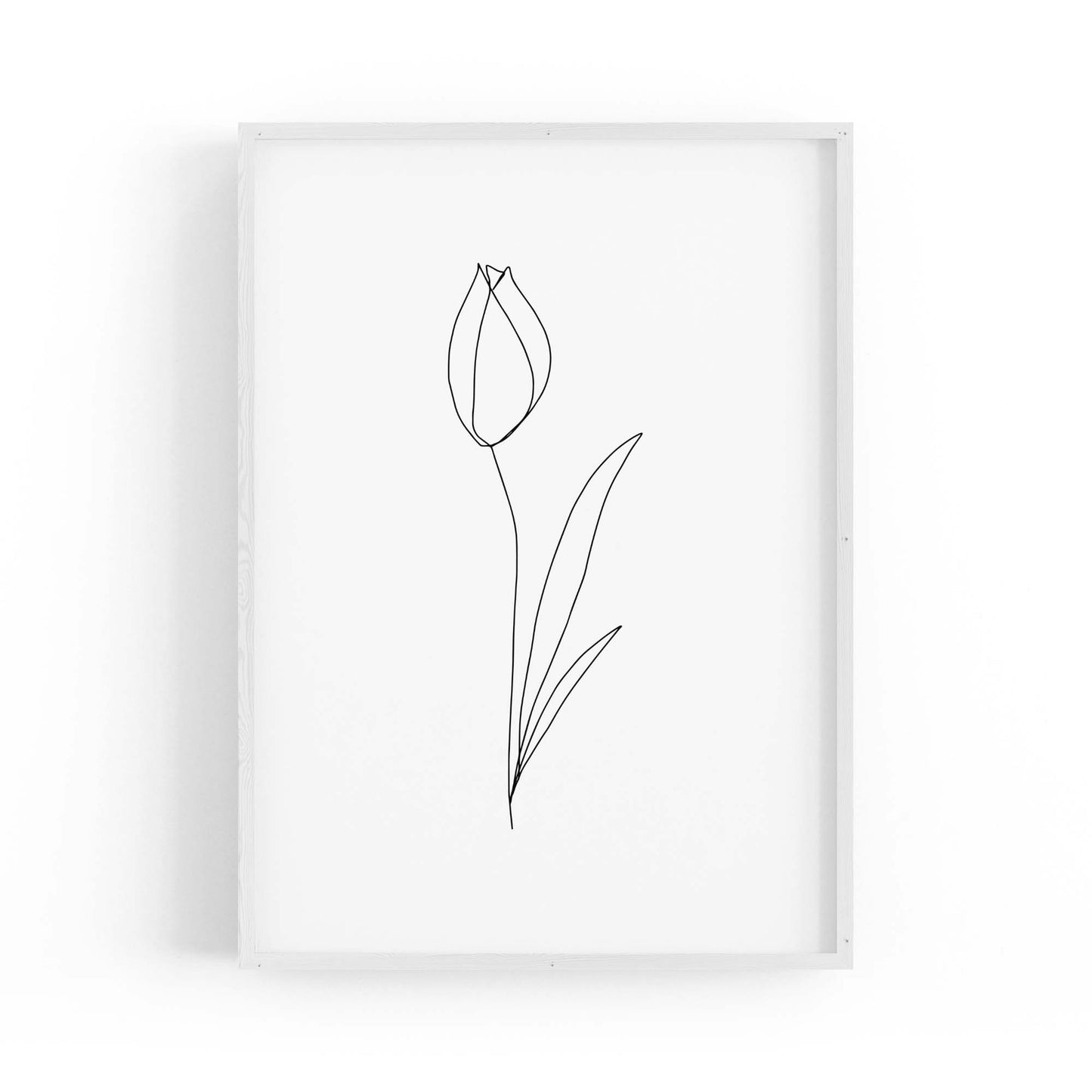 Minimal Tulip Flower Line Drawing Wall Art #1 - The Affordable Art Company