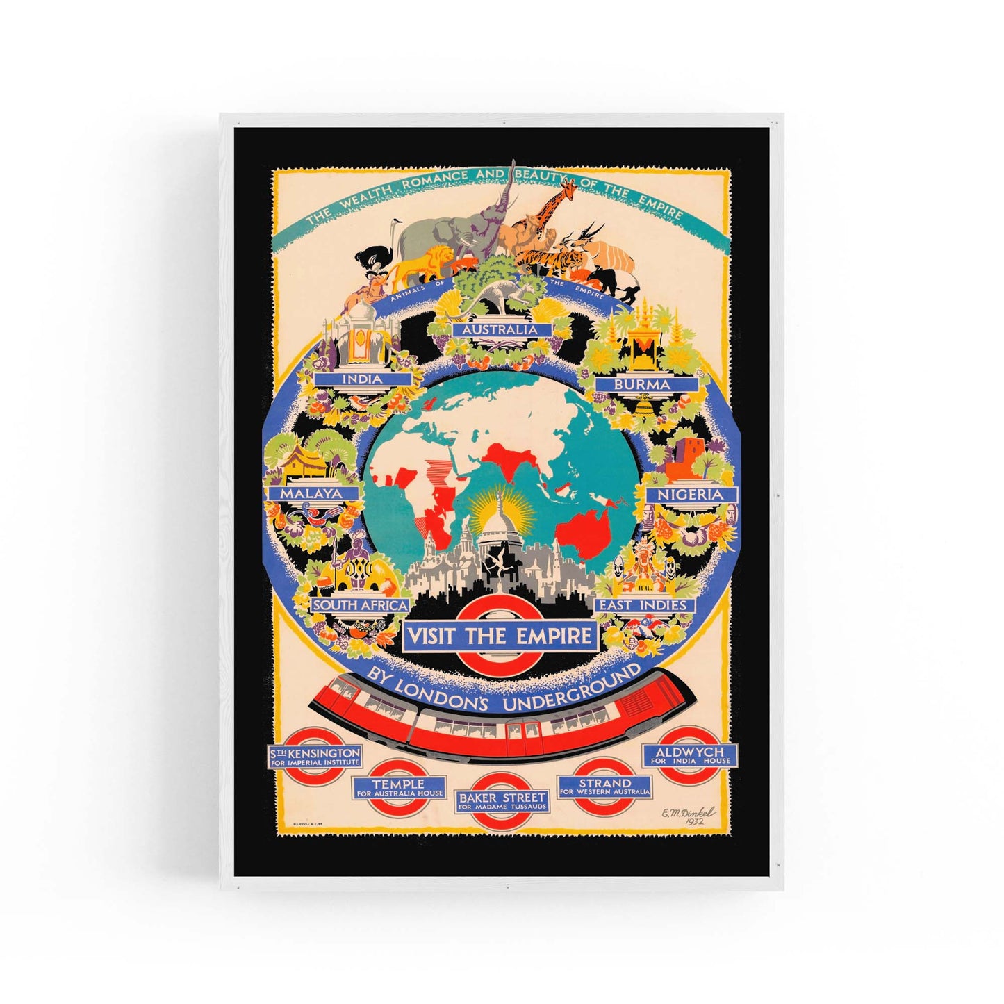 British Empire London Underground Vintage Wall Art - The Affordable Art Company