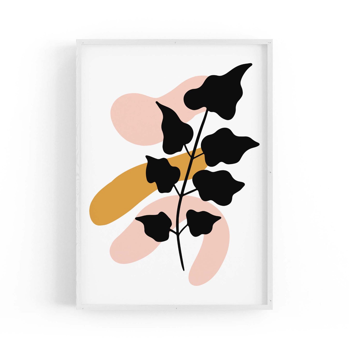 Abstract Flower Black Plant Nature Leaves Wall Art - The Affordable Art Company