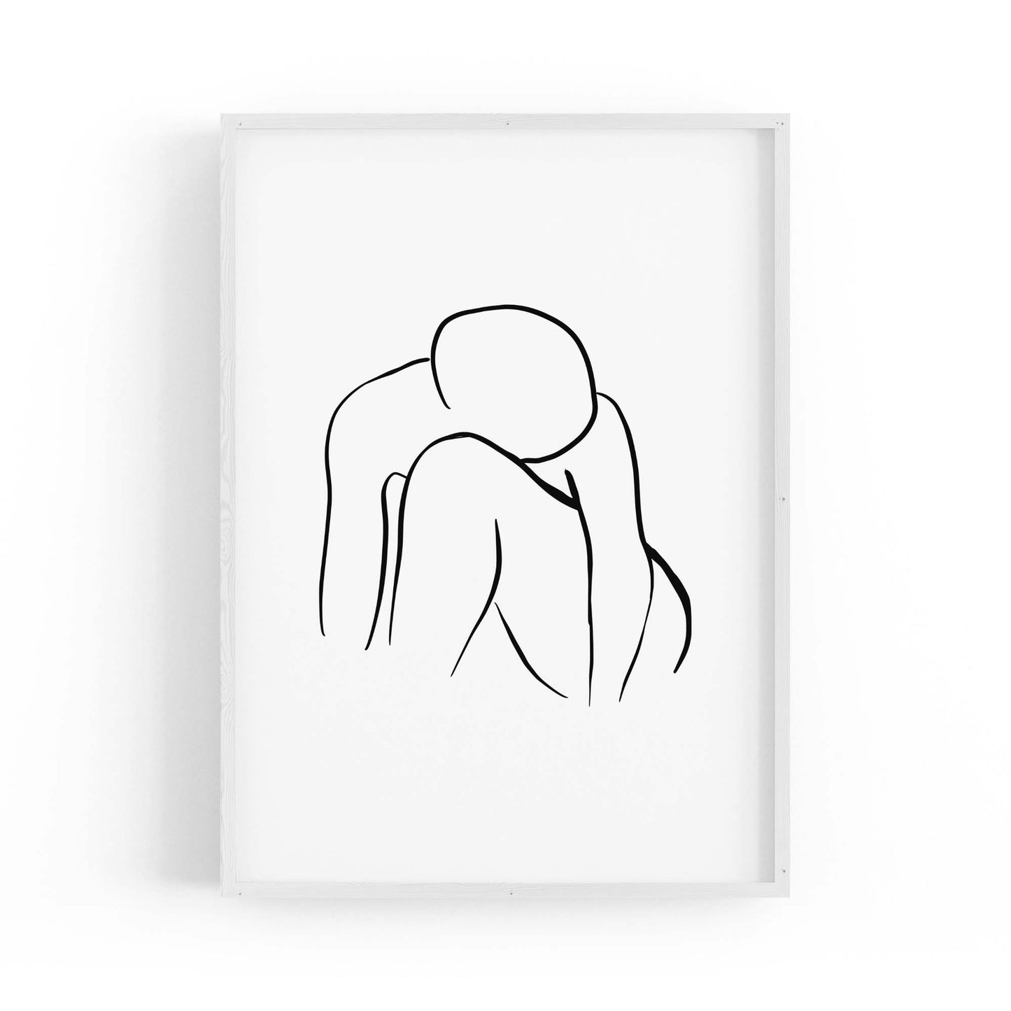 Resting Female Nude Line Drawing Wall Art - The Affordable Art Company
