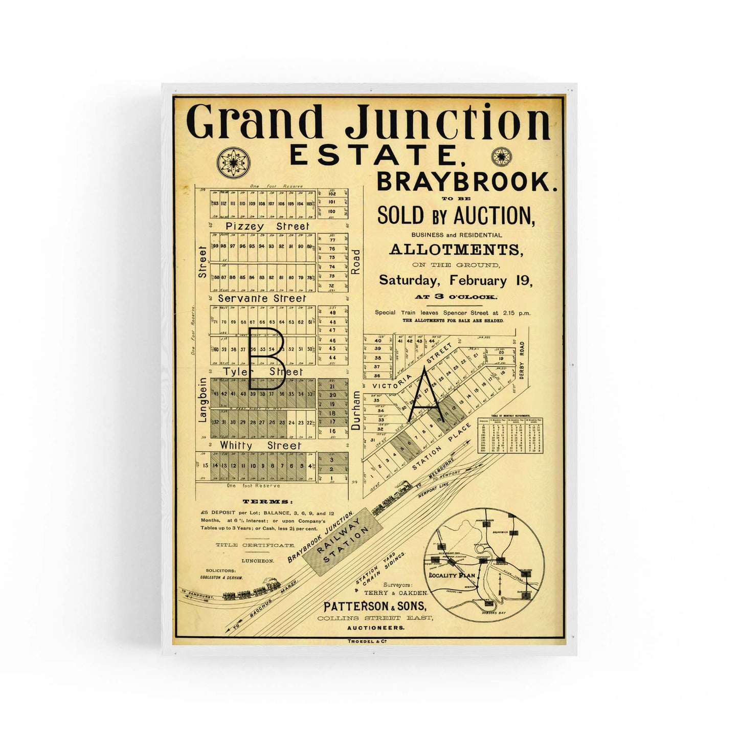 Braybrook Melbourne Vintage Real Estate Advert Art - The Affordable Art Company