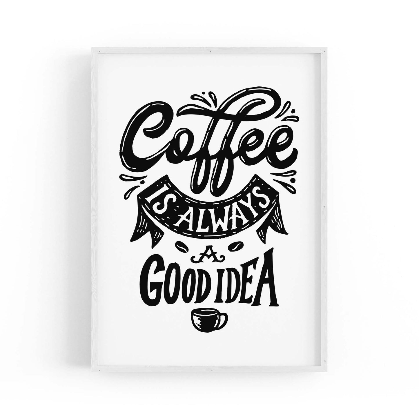 Coffee Quote Minimal Kitchen Cafe Style Wall Art #14 - The Affordable Art Company