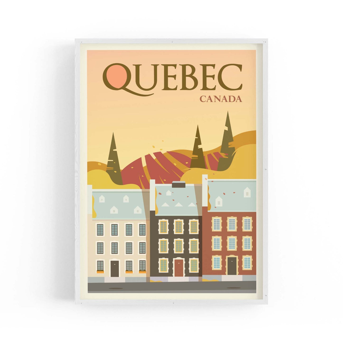 Retro Quebec Canada Vintage Travel Wall Art - The Affordable Art Company